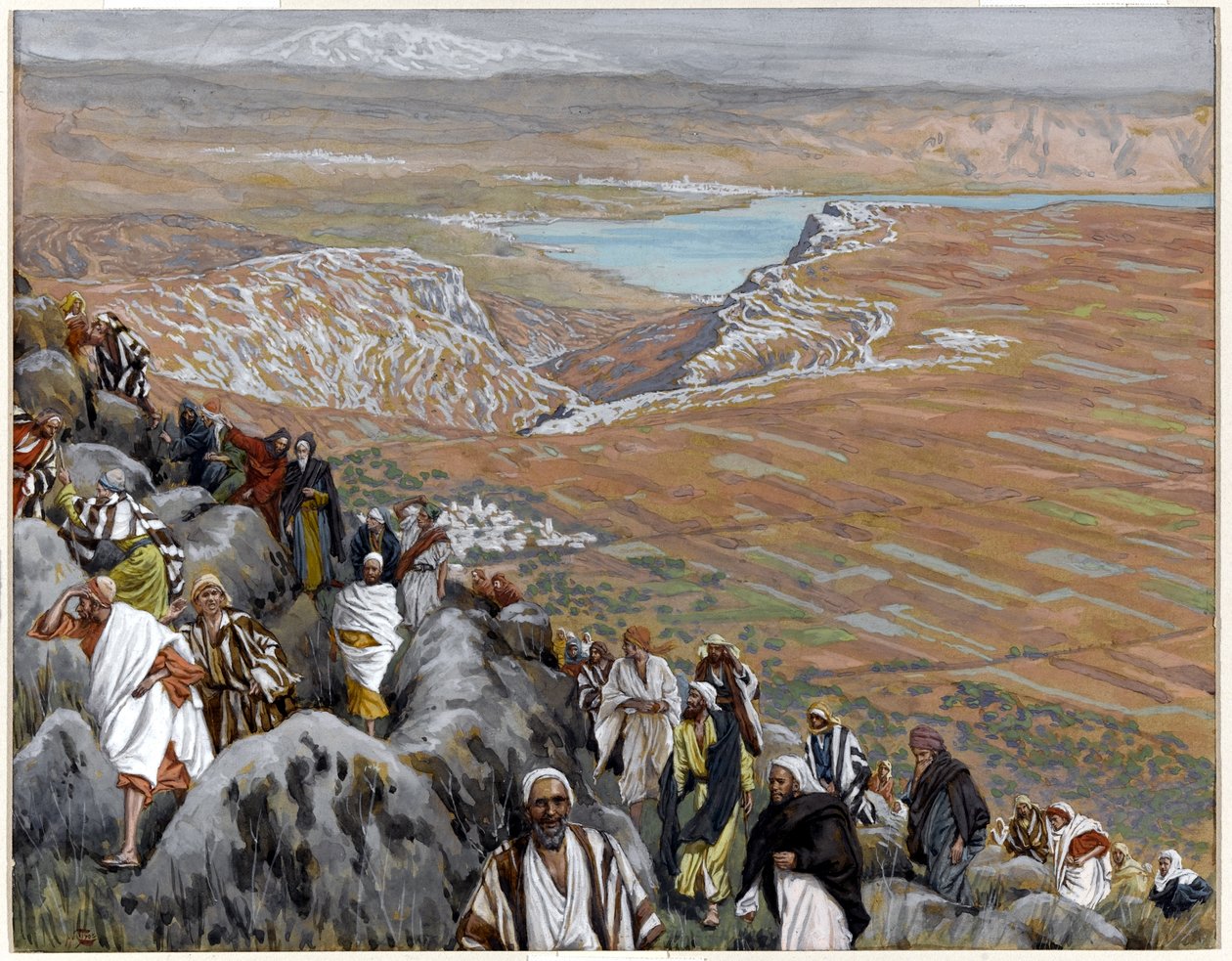 Het volk zoekt Christus om Hem koning te maken, illustratie voor Het Leven van Christus door James Jacques Joseph Tissot