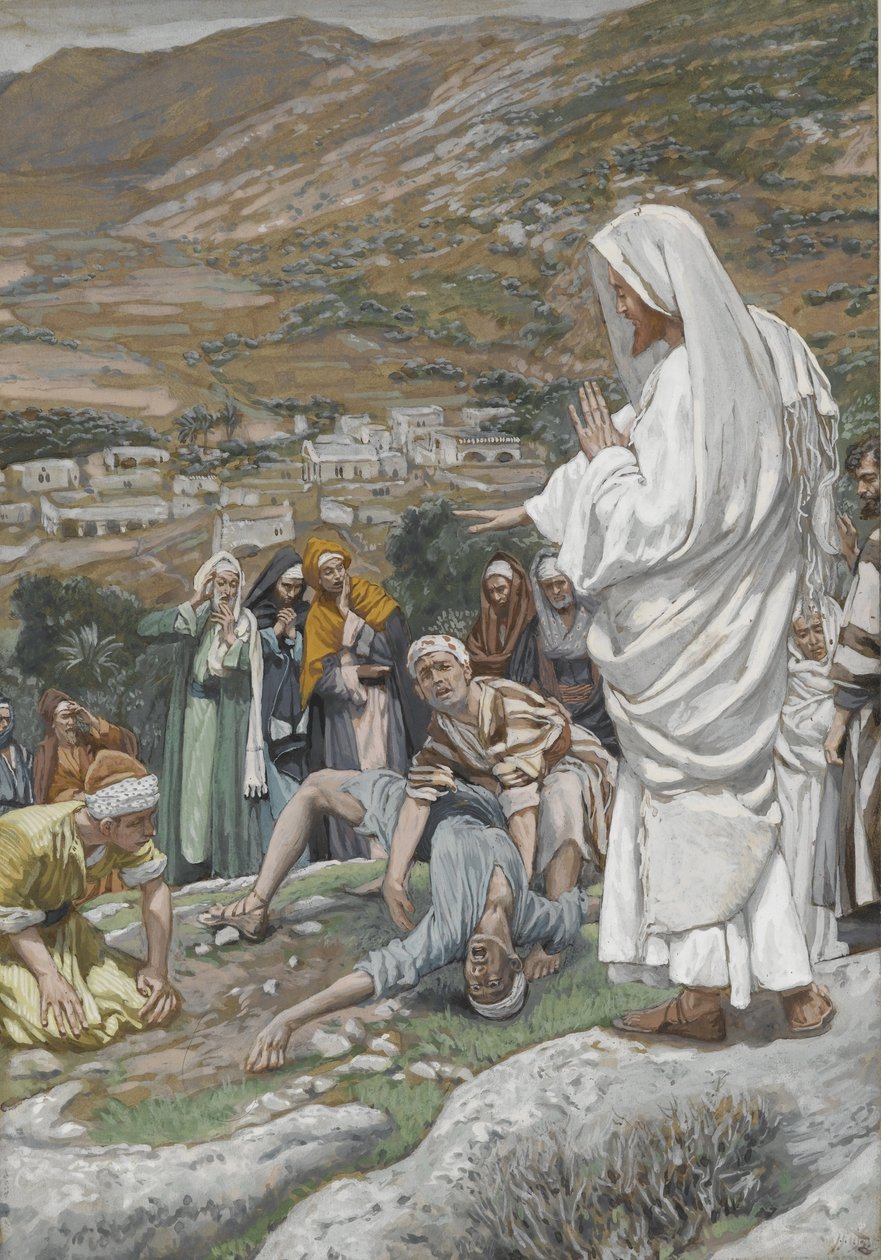 De bezeten jongen aan de voet van de berg Tabor door James Jacques Joseph Tissot