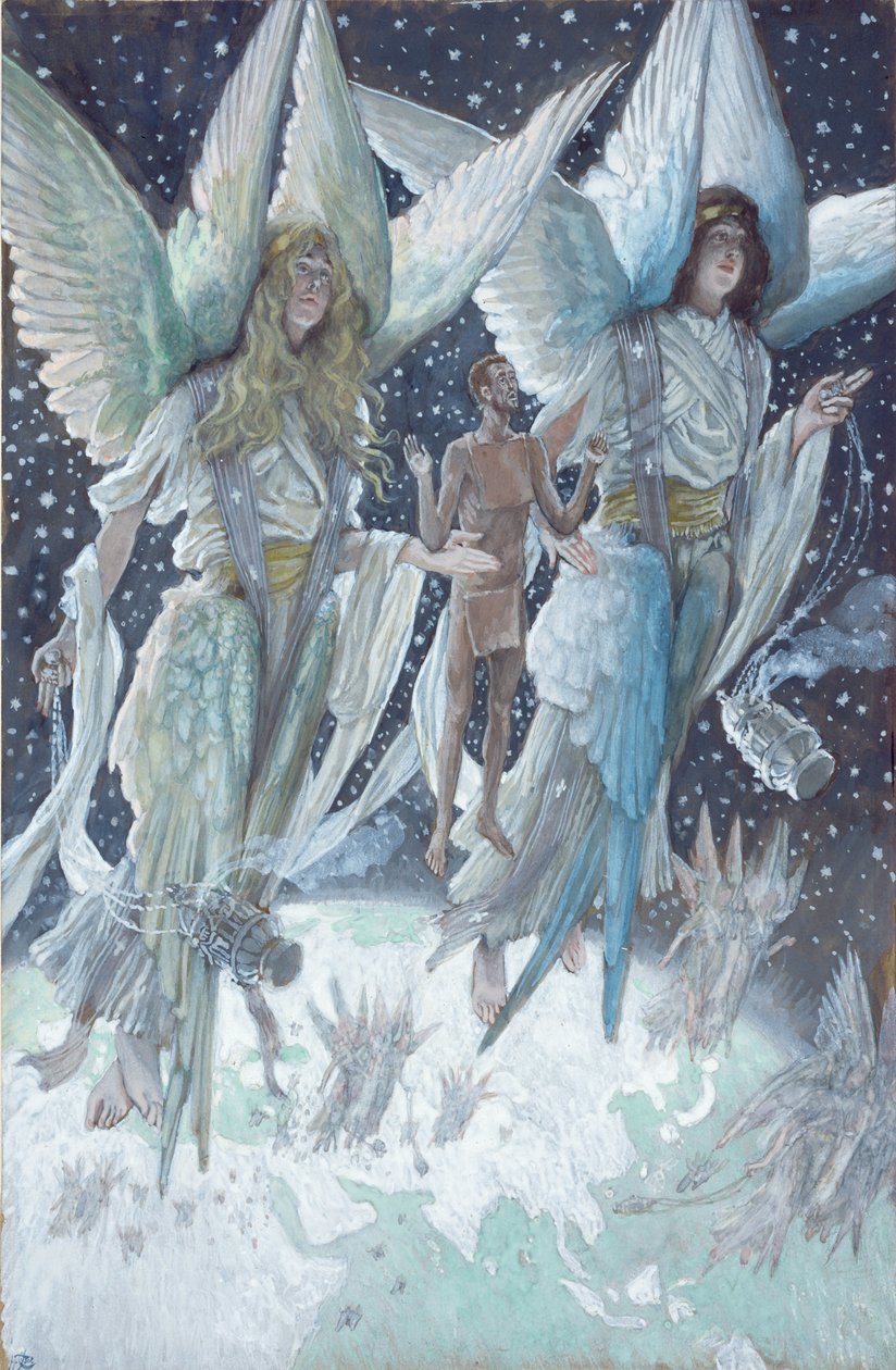 De ziel van de berouwvolle dief, illustratie voor Het leven van Christus door James Jacques Joseph Tissot