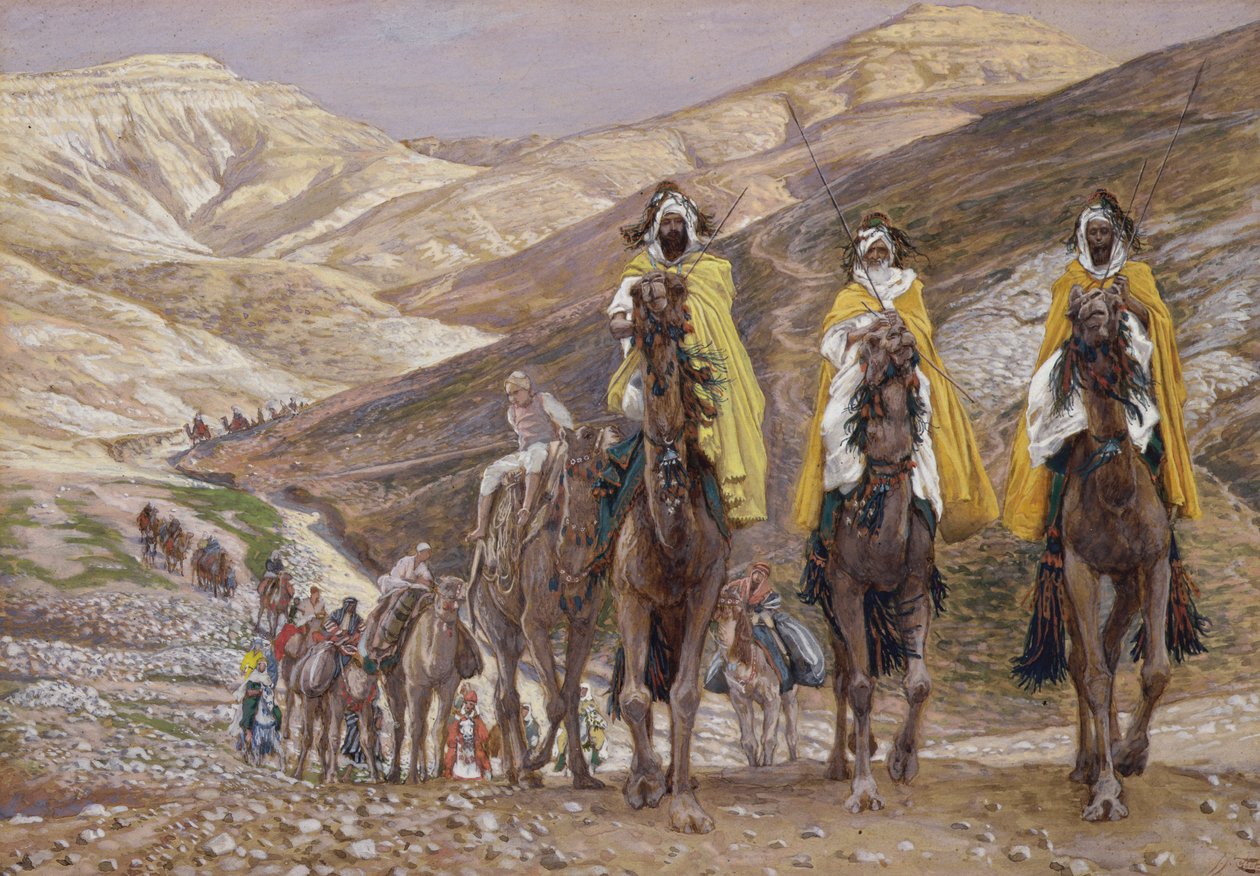 De Wijzen op Weg naar Bethlehem, illustratie voor Het Leven van Christus door James Jacques Joseph Tissot