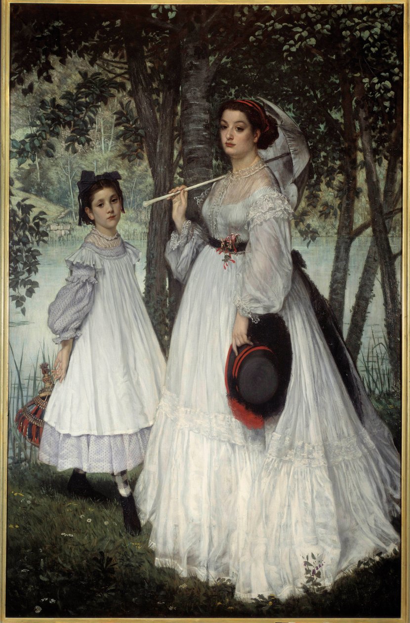 De twee zusters of portretten in een park door James Jacques Joseph Tissot