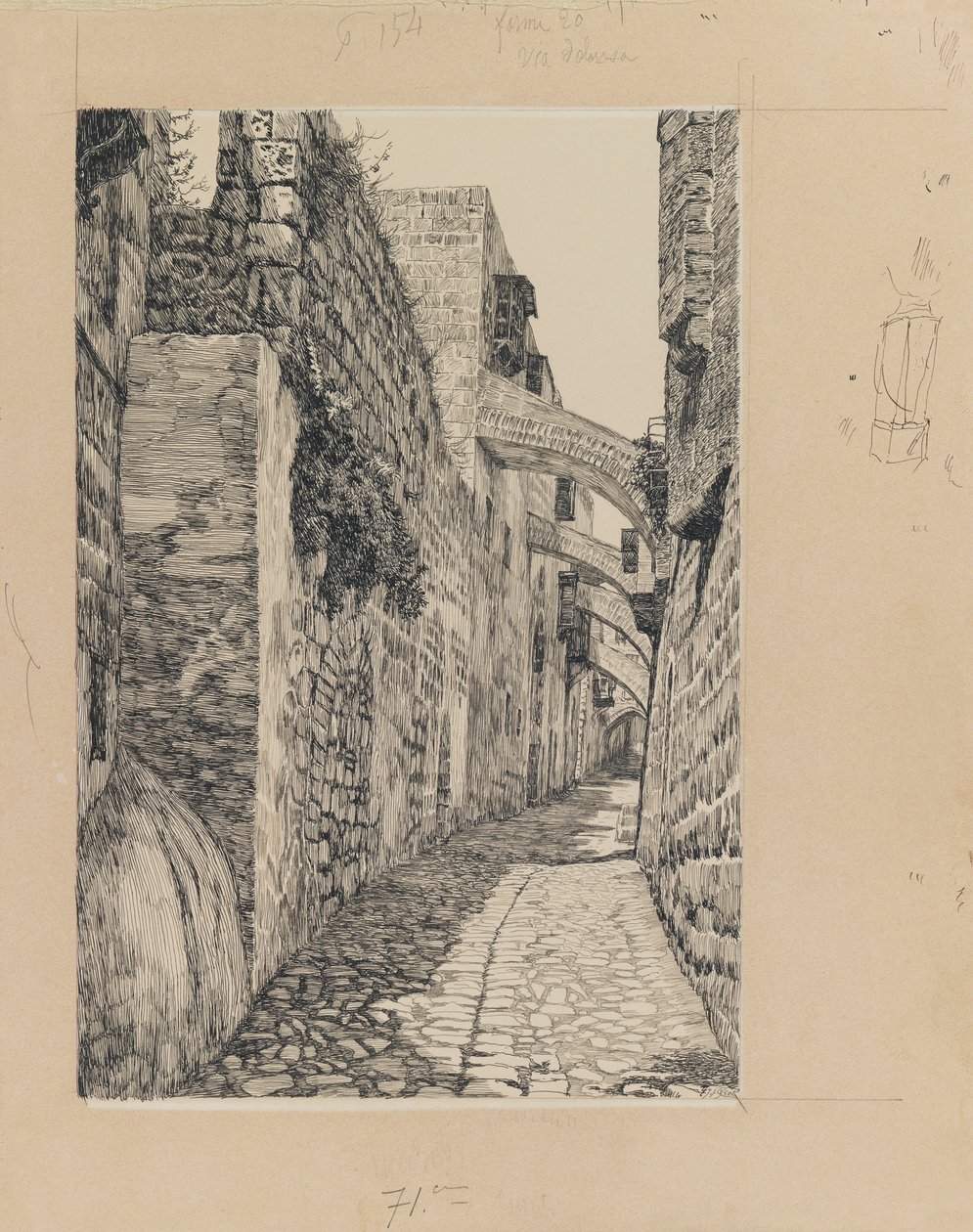 Via Dolorosa, Jeruzalem, illustratie uit Het Leven van Onze Heer Jezus Christus door James Jacques Joseph Tissot