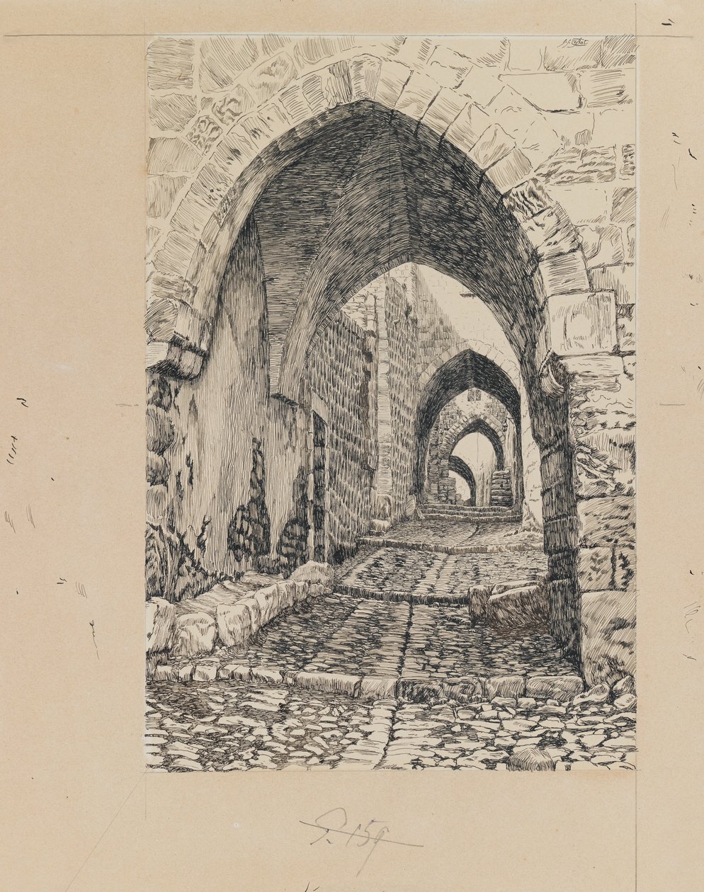 Via Dolorosa, Jeruzalem, illustratie uit Het Leven van Onze Heer Jezus Christus door James Jacques Joseph Tissot
