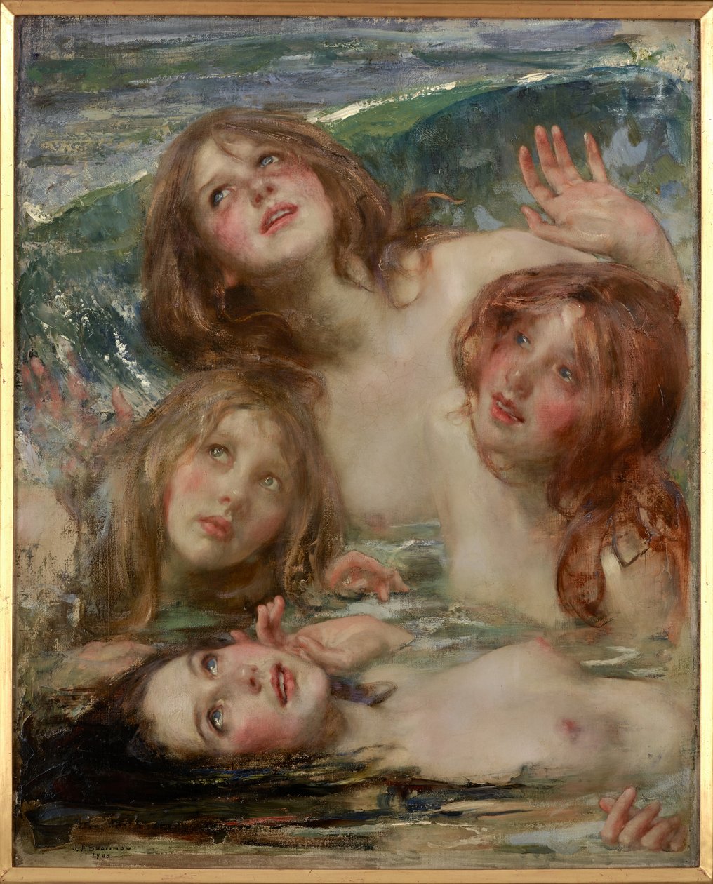 Sirenen (olieverf op doek) door James Jebusa Shannon