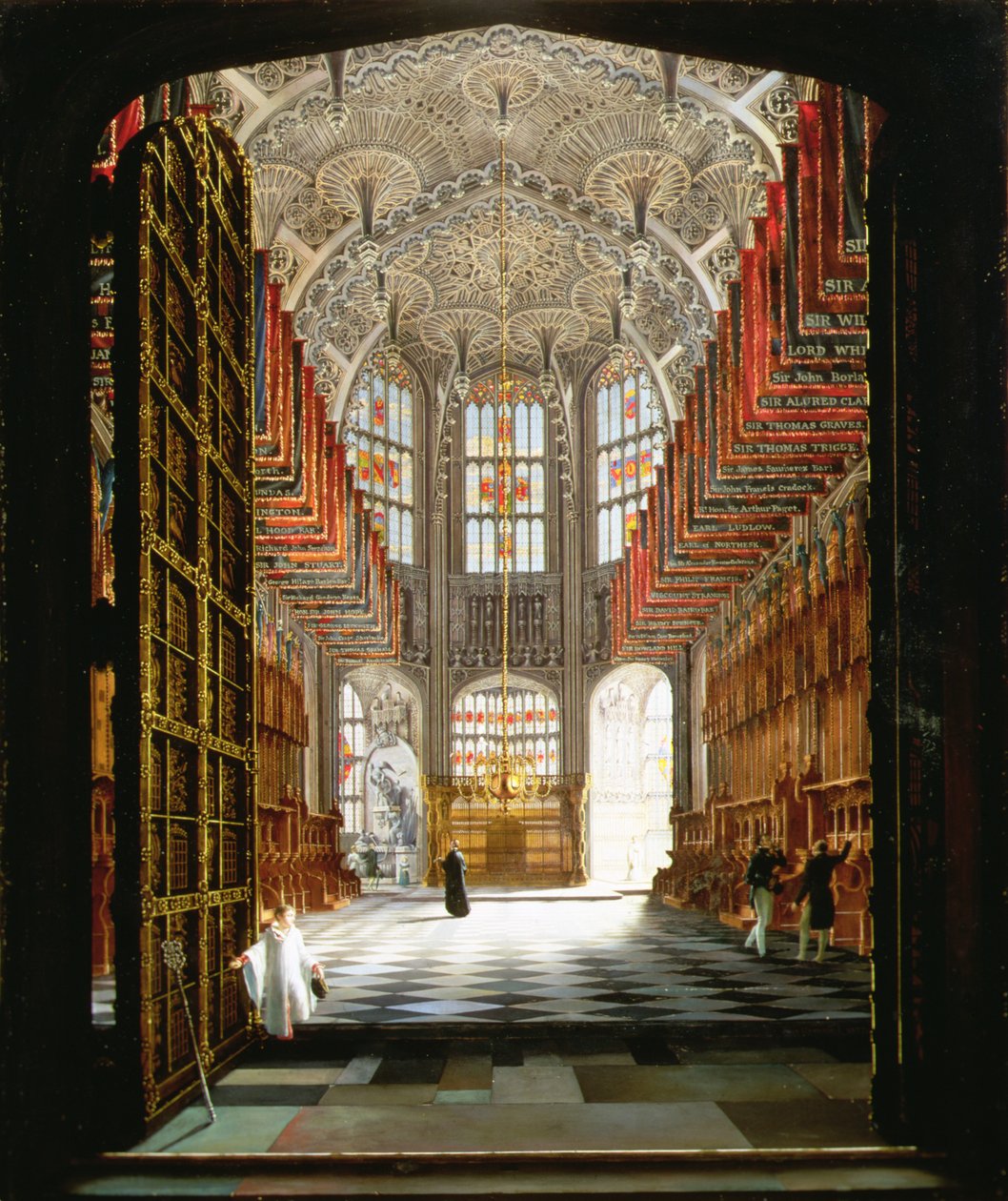 Interieur van de kapel van Henry VII, Westminster Abbey door James John Harwood
