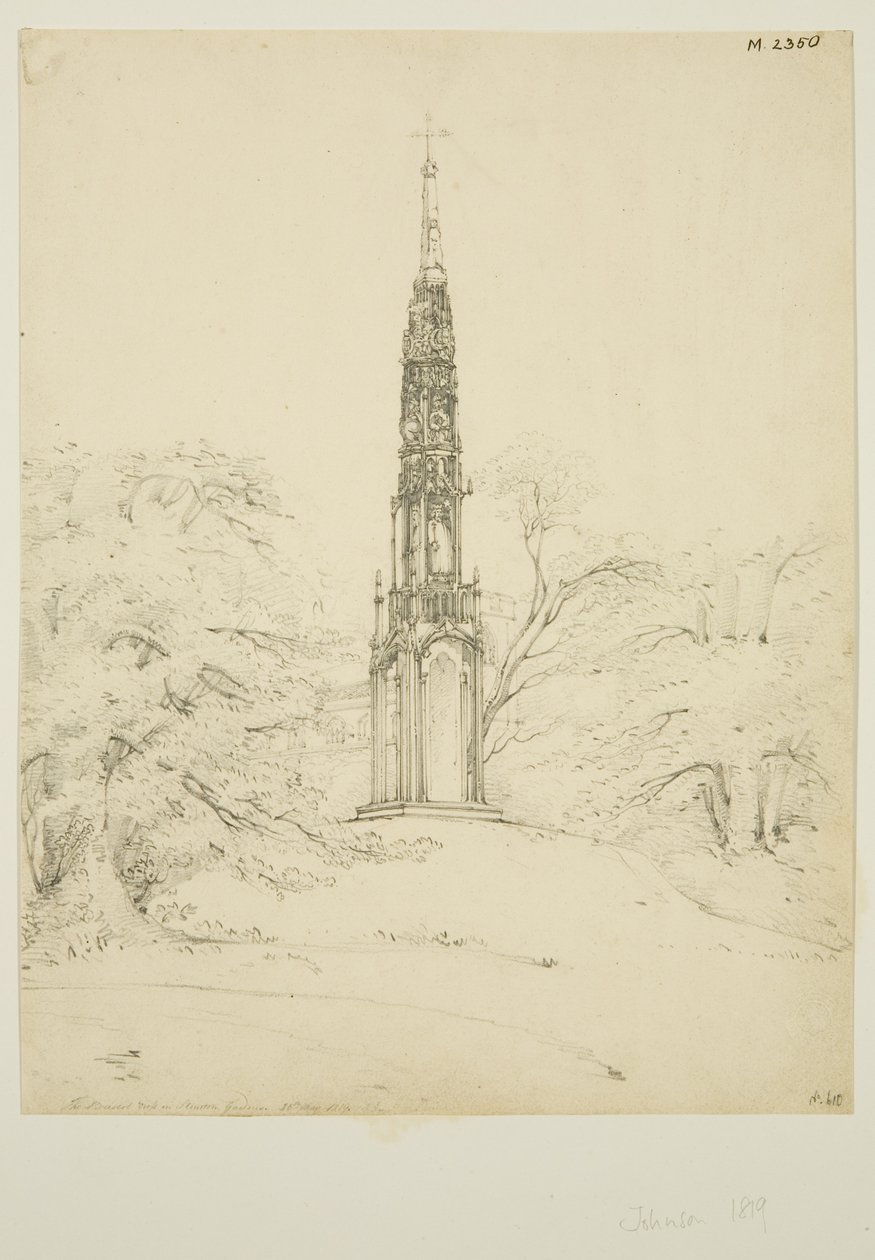 Bristol High Cross in Stourhead Gardens, 25 mei 1819 door James Johnson