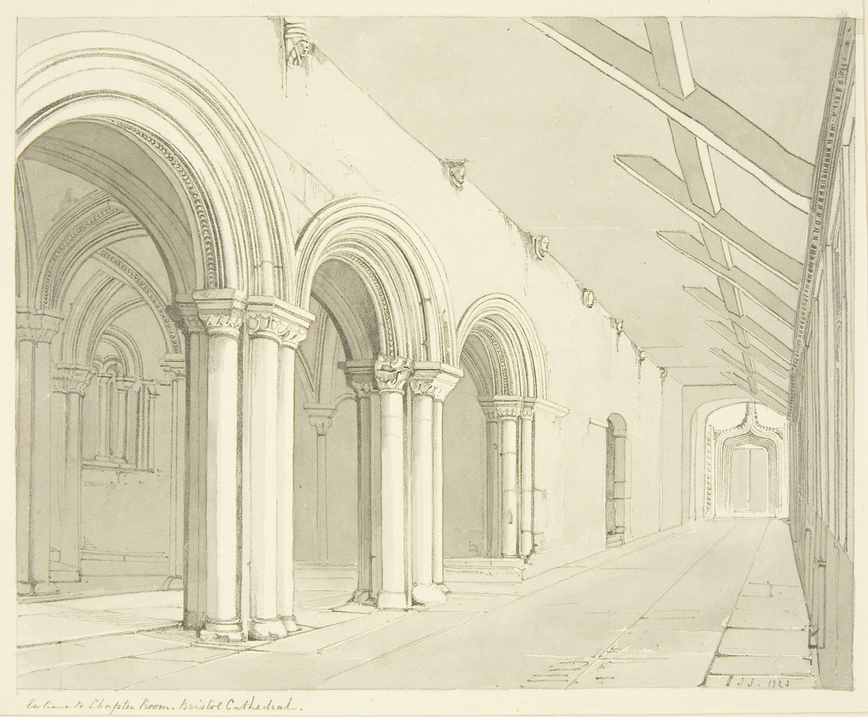 Ingang van de Kapittelzaal van de Bristol Cathedral door James Johnson