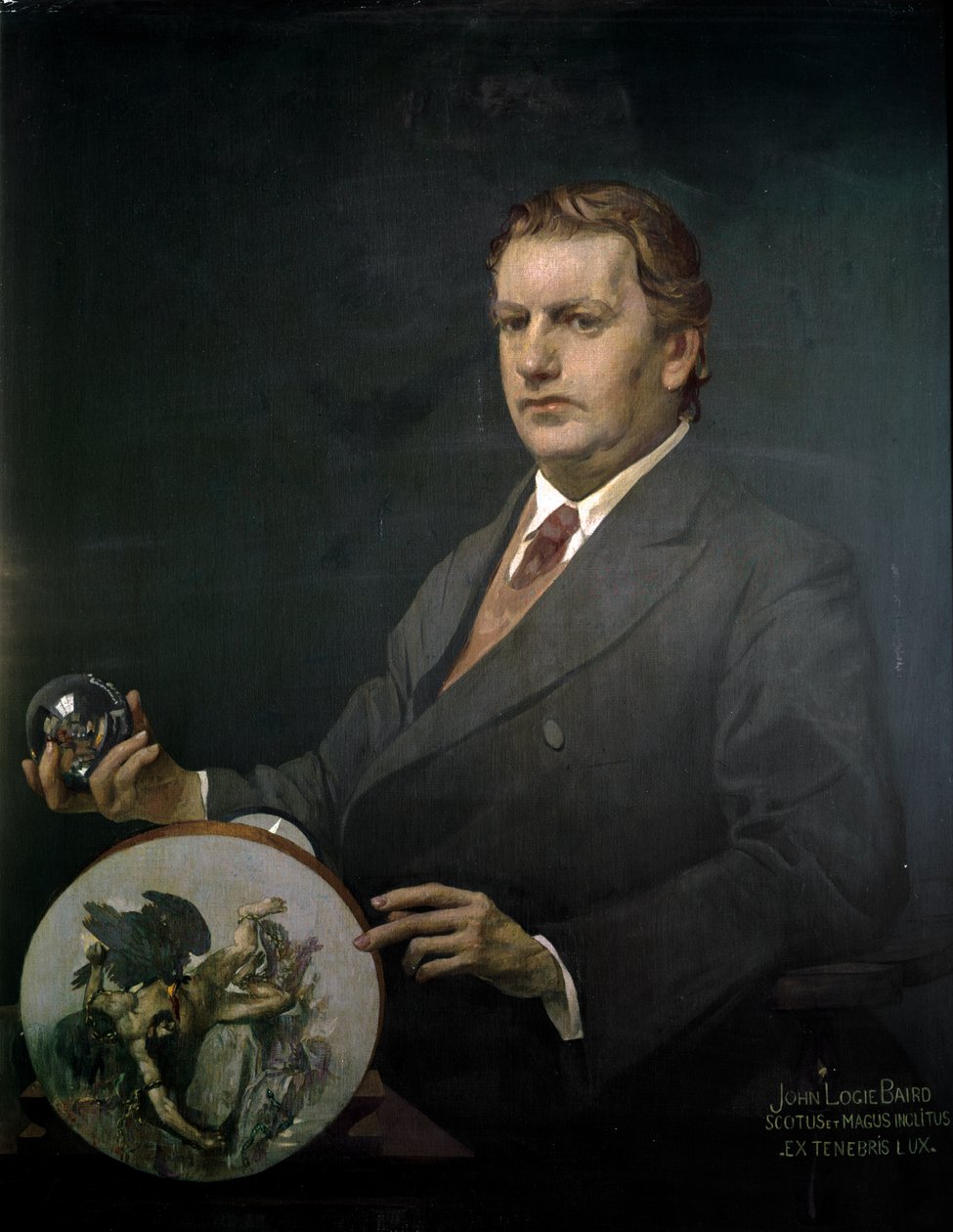 Portret van John Logie Baird (olieverf op doek) door James Kerr Lawson