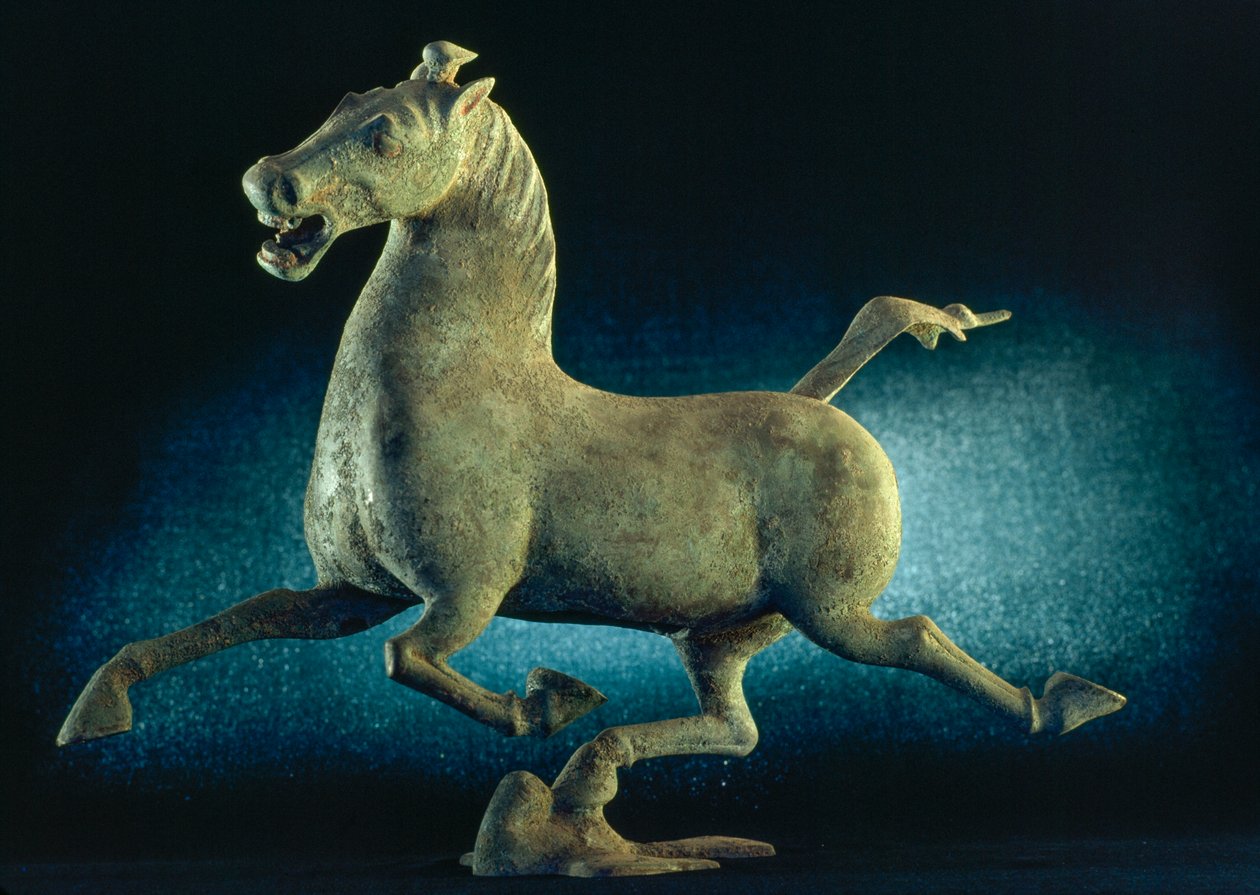 Het beroemde vliegende paard van Gansu uit de Han-dynastie. Lanzhou, Gansu Provincie, China door James L Stanfield
