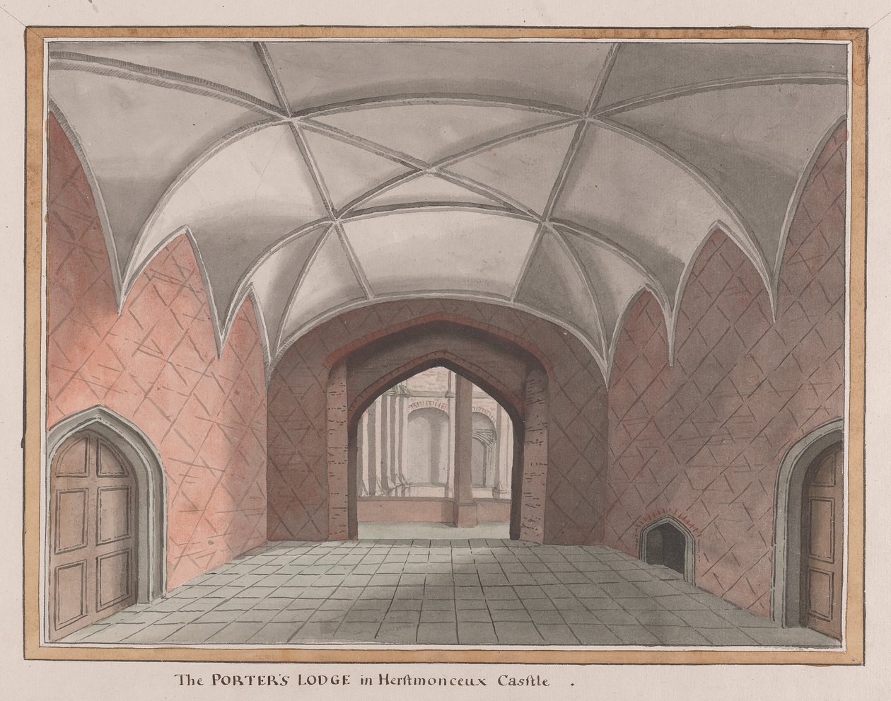 Herstmonceux Castle, East Sussex: De portiersloge door James Lambert  of Lewes