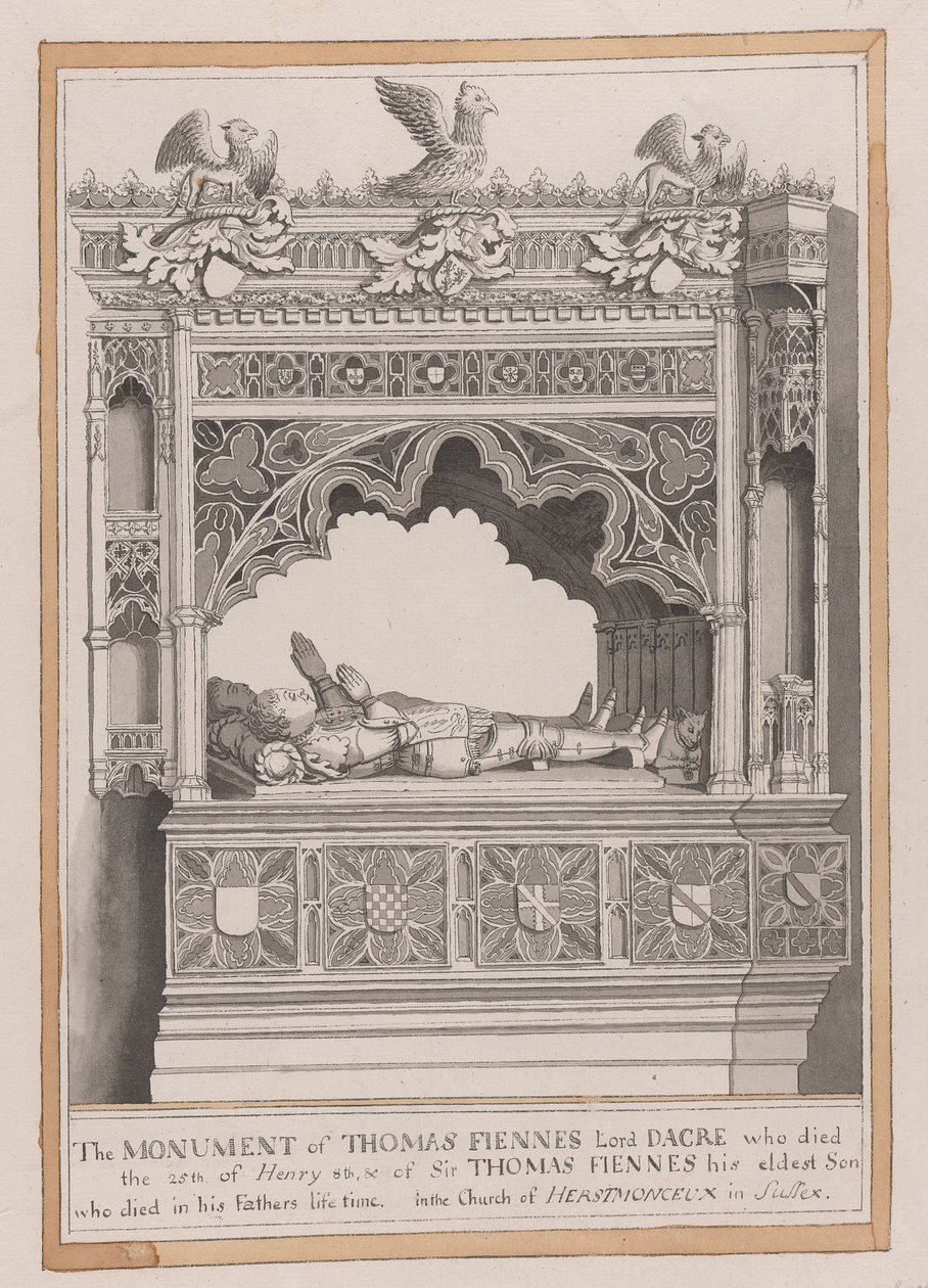 Het monument van Thomas Fiennes door James Lambert  of Lewes