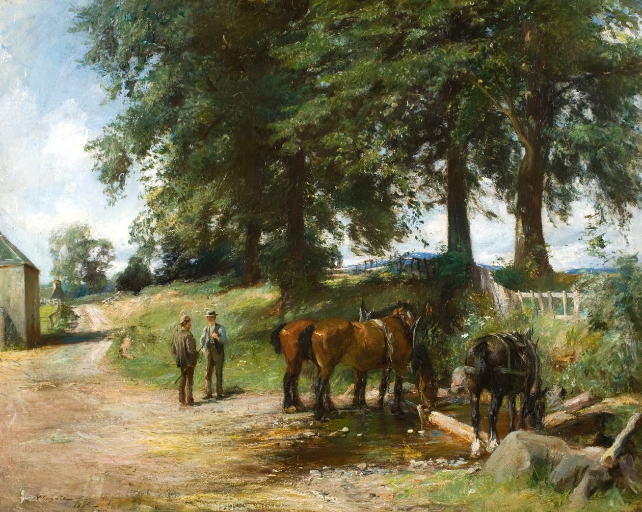 Paarden drenken door James Lawton Wingate
