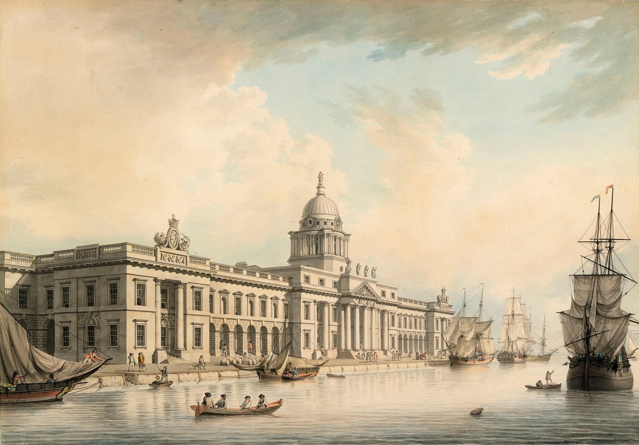 Het douanekantoor, Dublin door James Malton