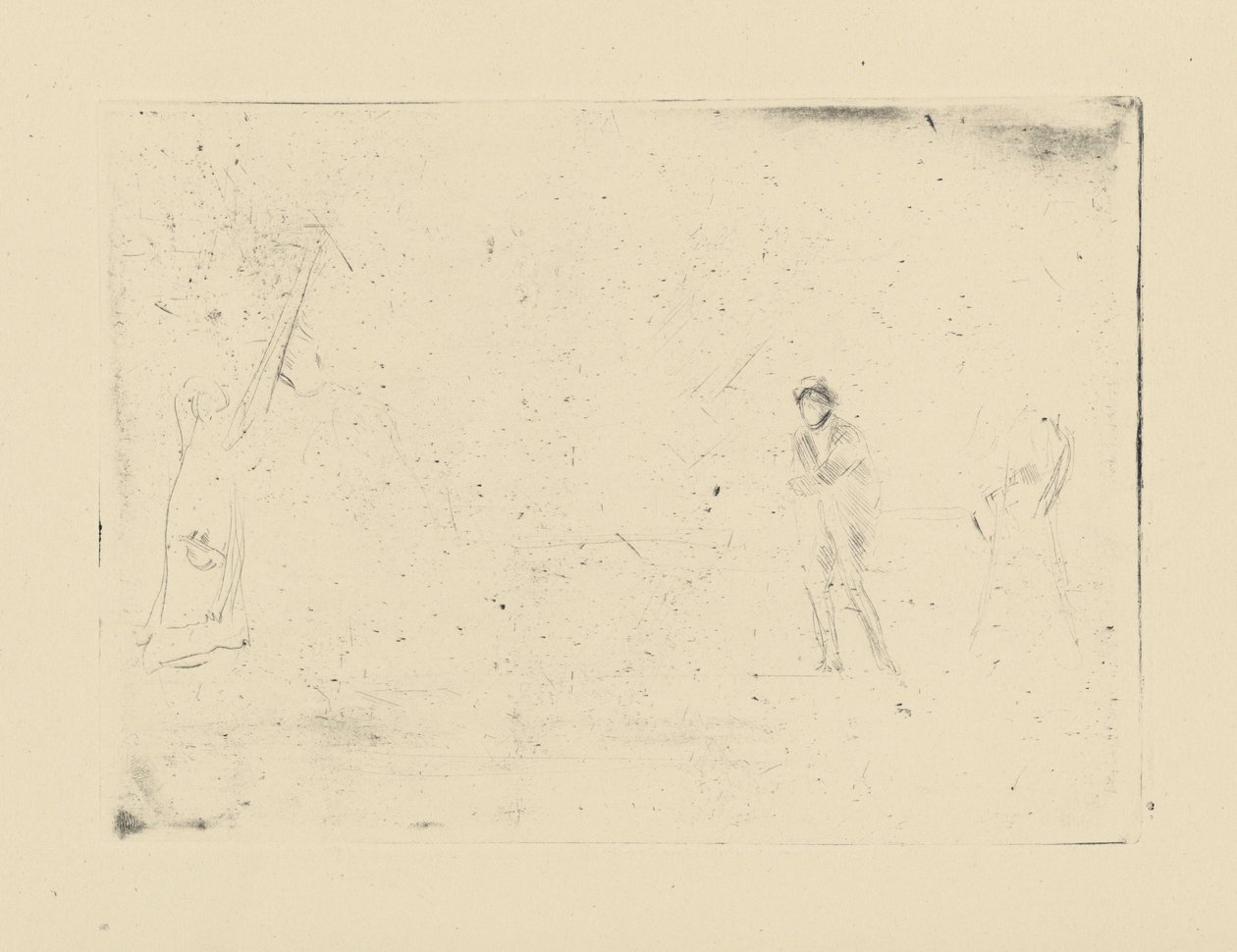 Impressies van geannuleerde platen door Whistler - Twee Figuren door James Abbott McNeill Whistler