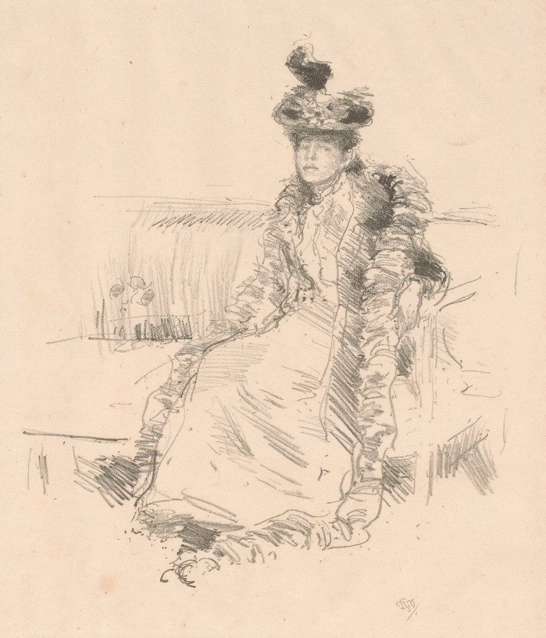 Een Dame Zittend door James Abbott McNeill Whistler