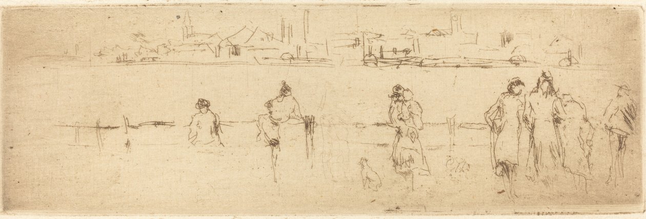 Een schets op de oever door James Abbott McNeill Whistler