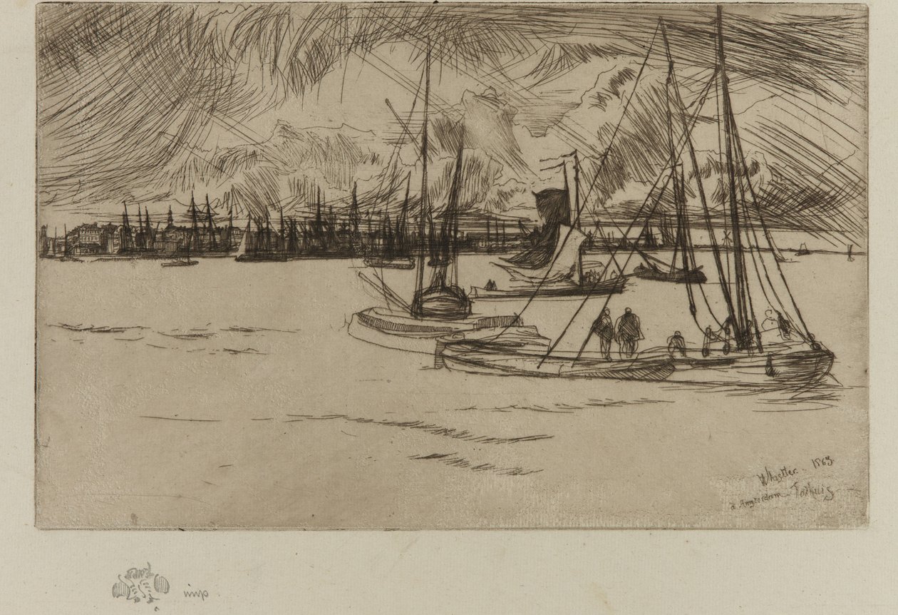 Amsterdam, vanaf het Tolhuis door James Abbott McNeill Whistler