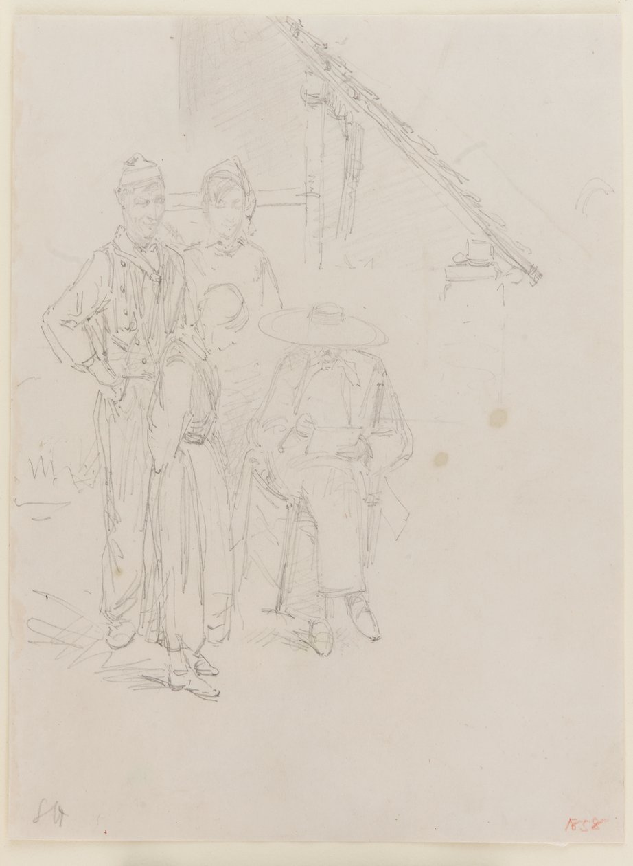 Een kunstenaar schetst door James Abbott McNeill Whistler
