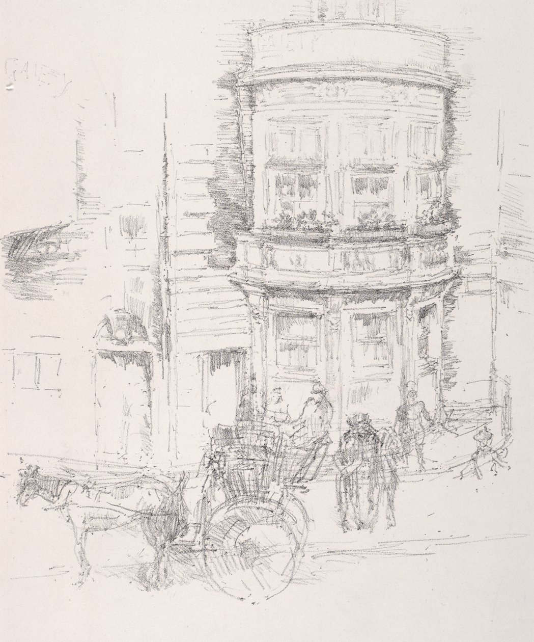 Achterzijde van het Gaiety Theatre door James McNeill Whistler