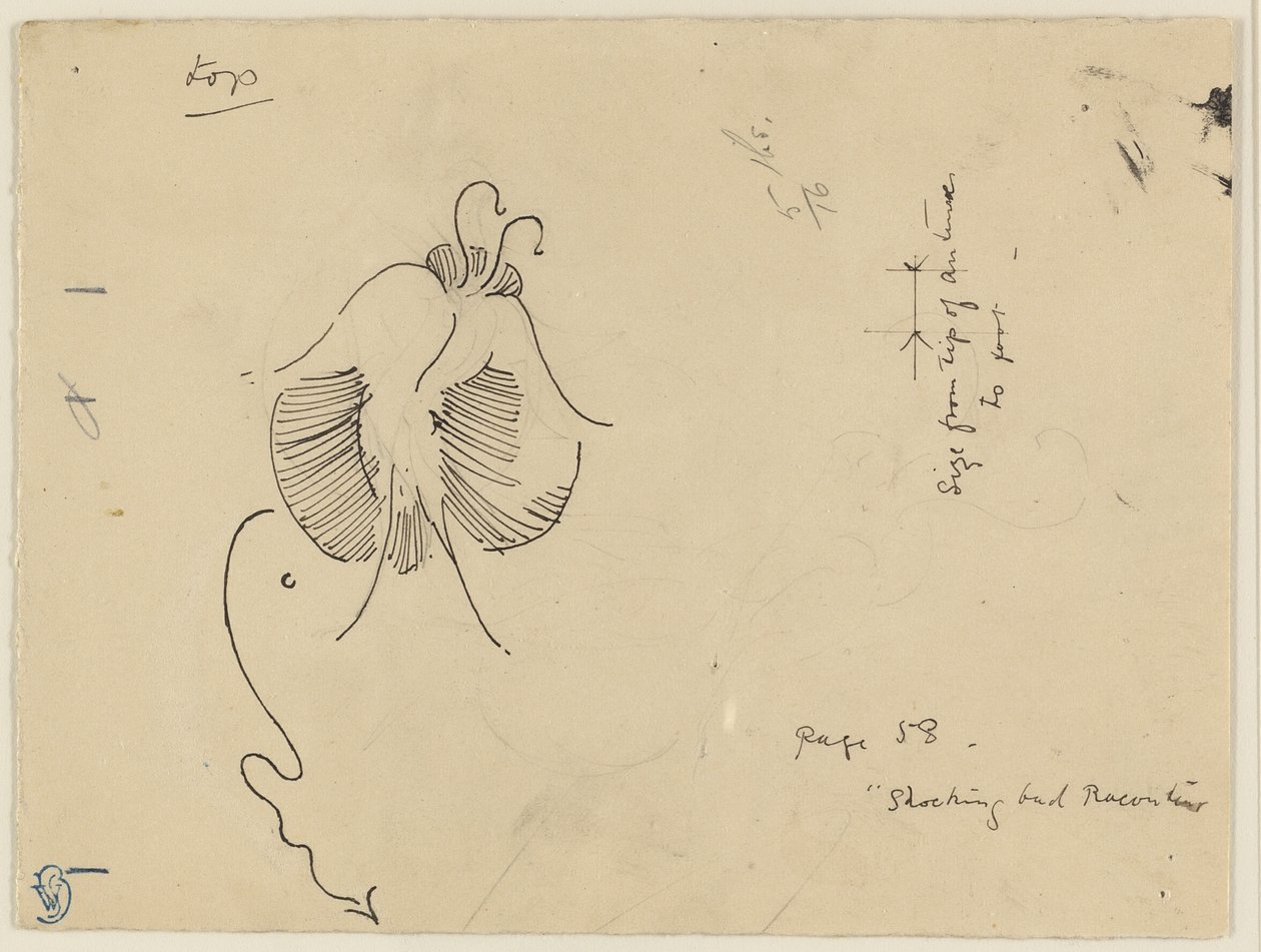 Vlinder (recto); Fragment van vlinder (verso) door James McNeill Whistler