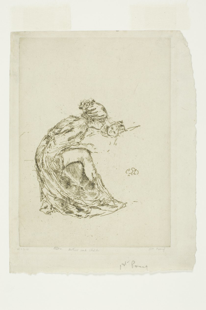 Cameo, Nr. 1 (Moeder en Kind) door James Abbott McNeill Whistler
