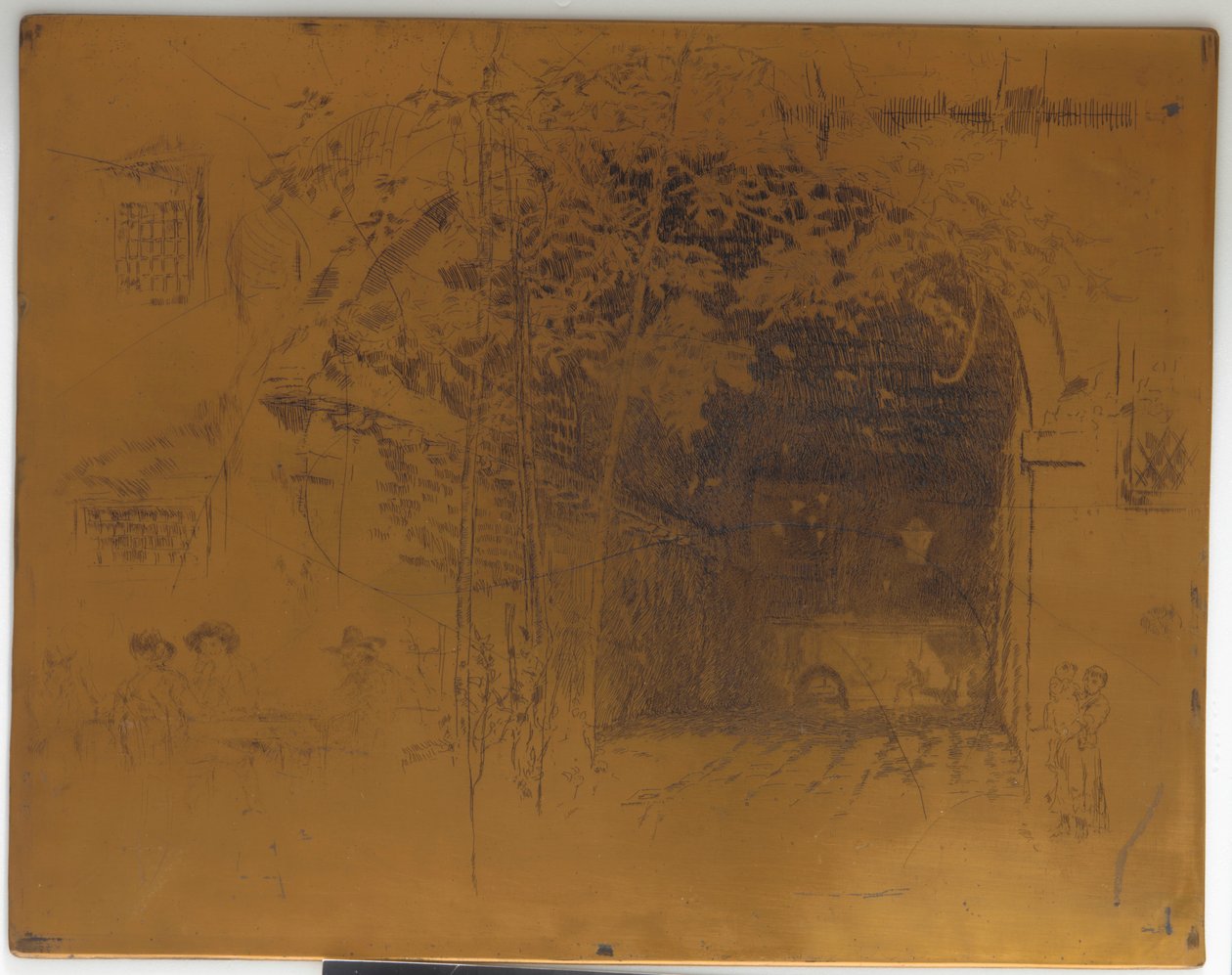 Geannuleerde drukplaat voor The Traghetto, No. 2 door James Abbott McNeill Whistler