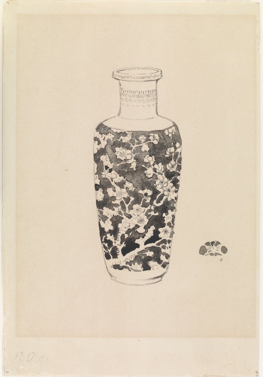 Cilindrische vaas met dikke hals door James Abbott McNeill Whistler