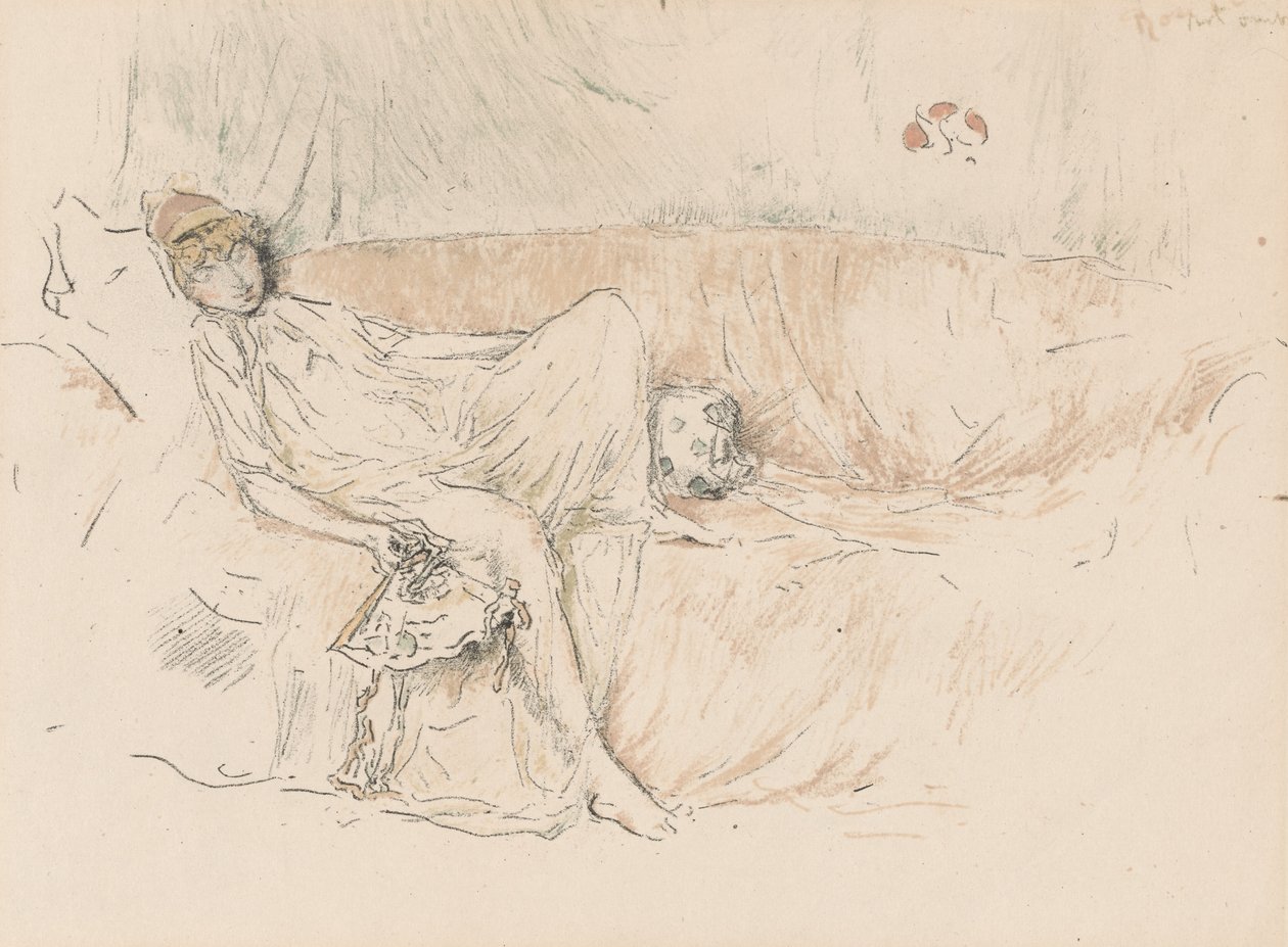 Geklede figuur, liggend door James Abbott McNeill Whistler