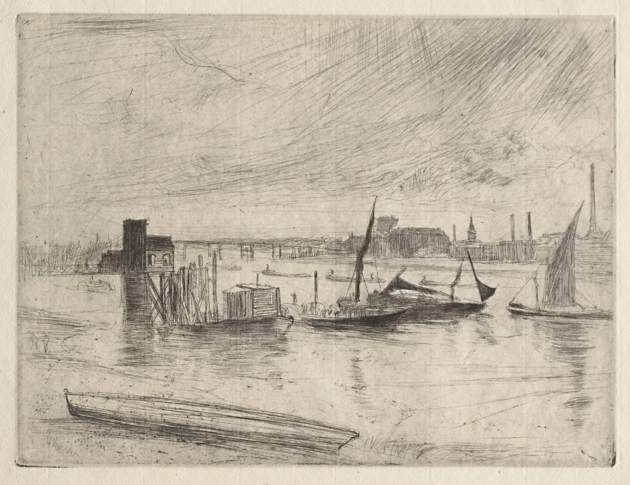 Vroege ochtend Battersea door James McNeill Whistler