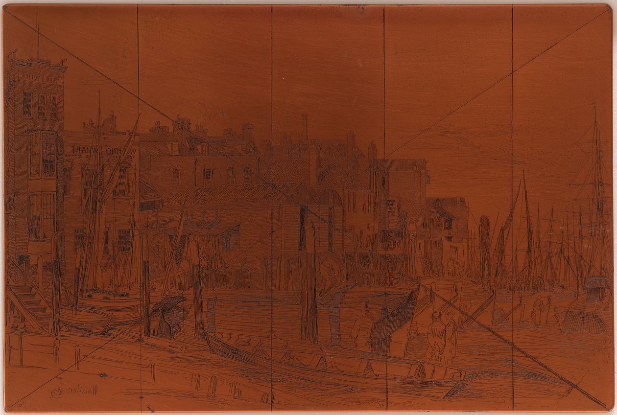 Etsplaat: Thames Politie door James Abbott McNeill Whistler