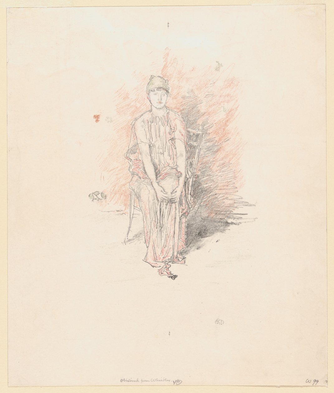 Figurenstudie in kleuren door James Abbott McNeill Whistler