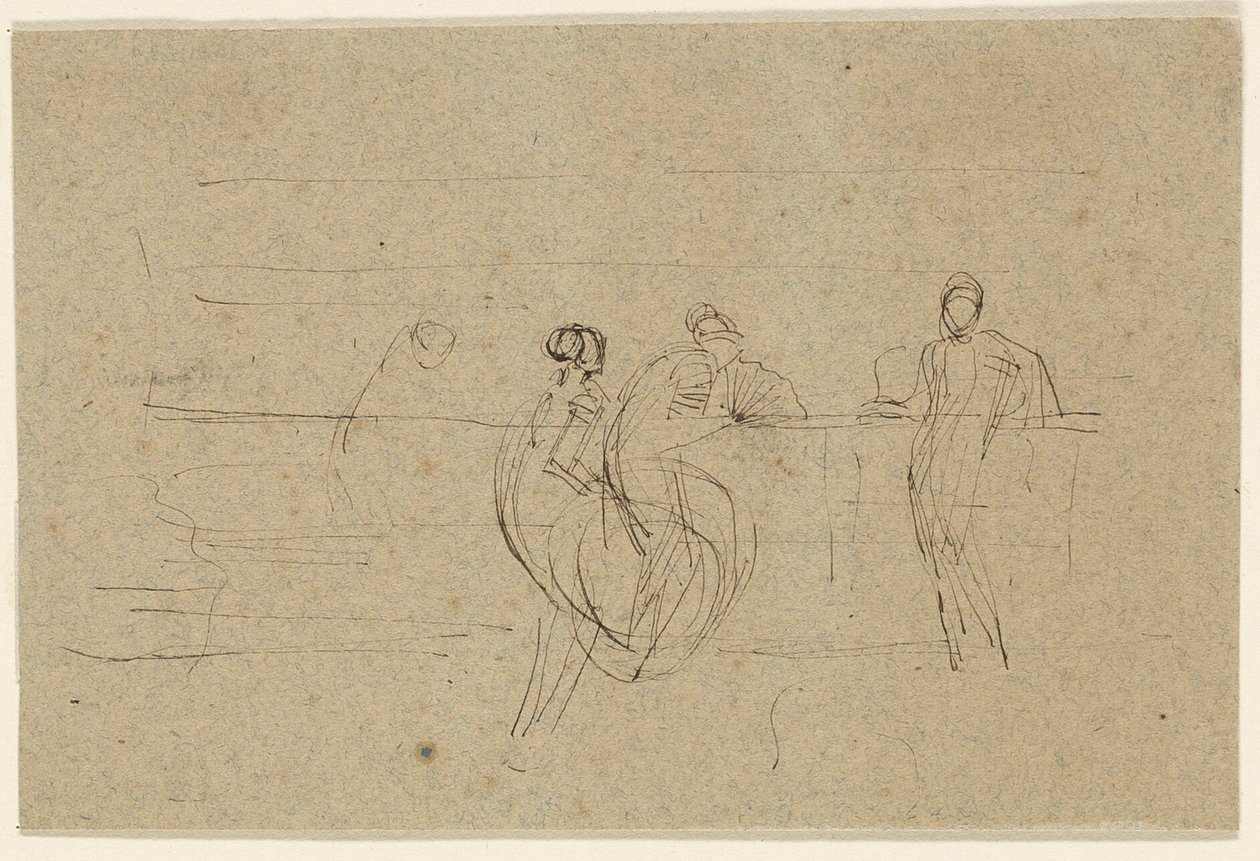 Figuren bij een balustrade door James McNeill Whistler