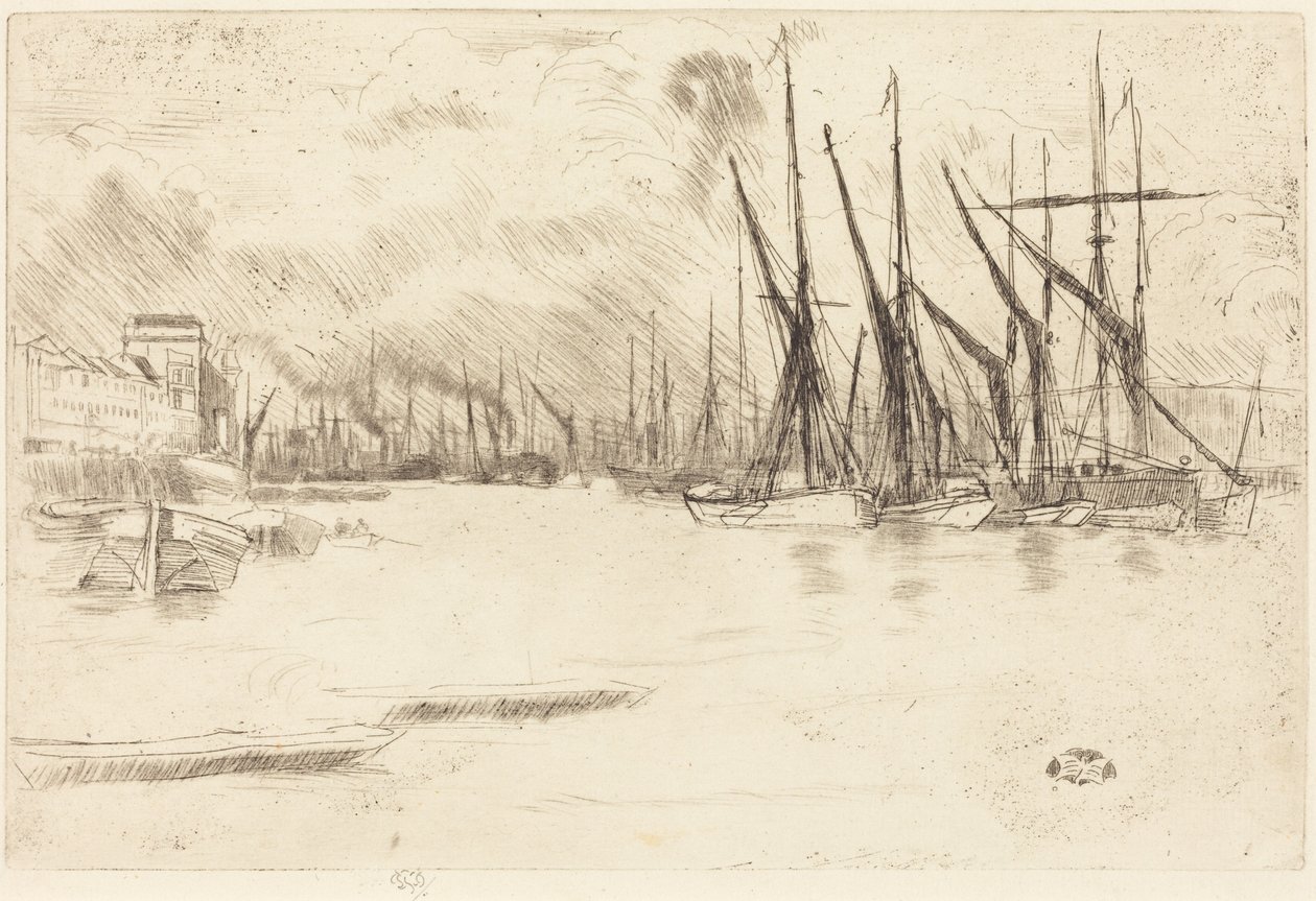 Vanaf de Pickle-Herring-trap door James McNeill Whistler