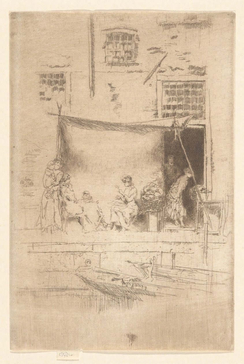 Fruitkraam, uit de Tweede Venetië Set (Een Set van Zesentwintig Etsen) door James Abbott McNeill Whistler
