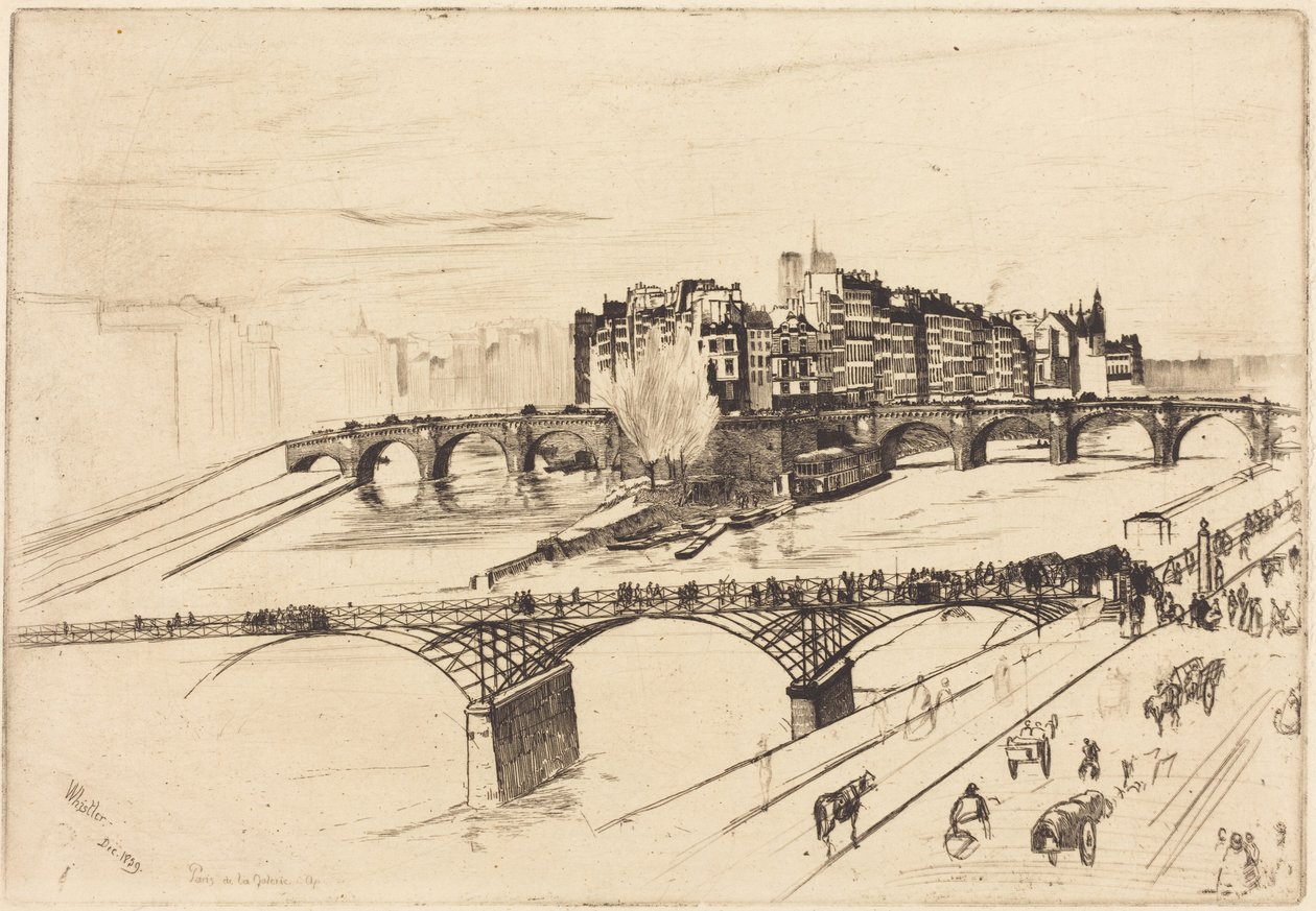 Île de la Cité, Parijs door James McNeill Whistler