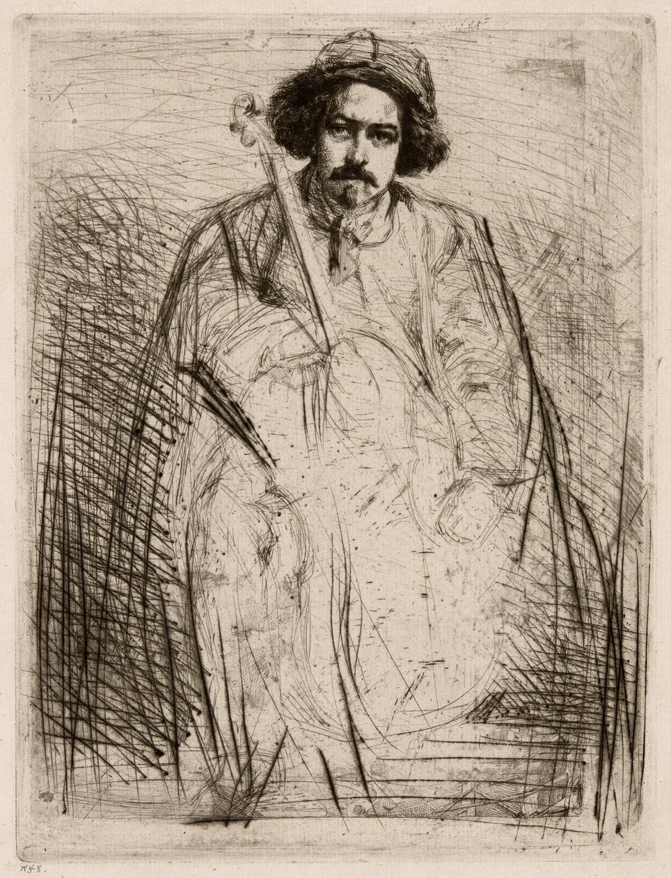 J. Becquet, Beeldhouwer door James Abbott McNeill Whistler