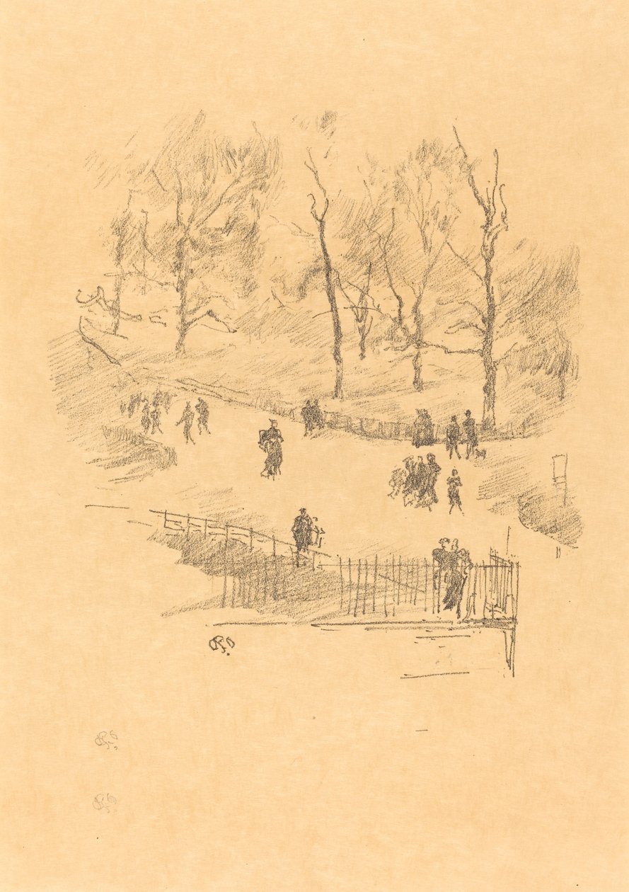 Kensington Gardens door James Abbott McNeill Whistler