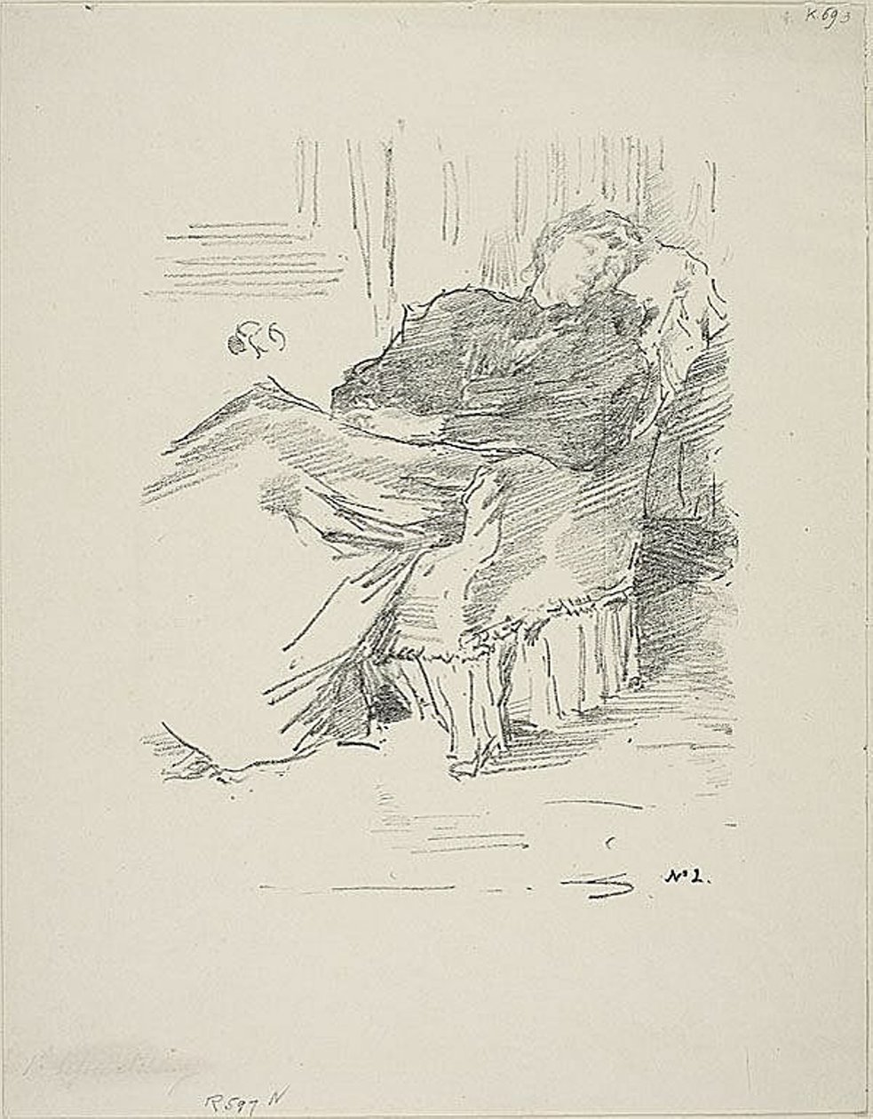 La Belle Dame endormie door James Abbott McNeill Whistler