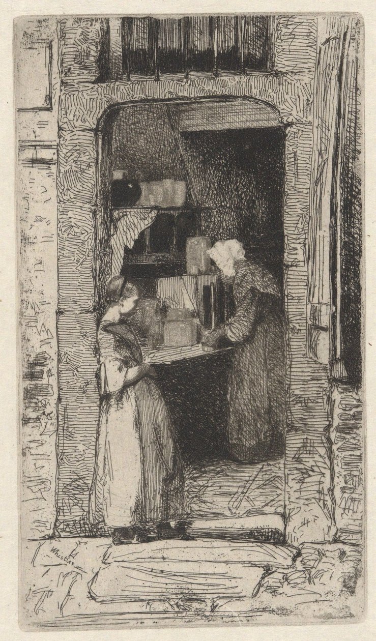 De mosterdverkoopster (The Mustard Seller), uit de Franse serie (Douze Eaux-Fortes d
