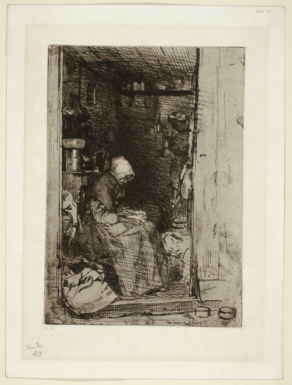 De oude vrouw met lompen (La Vieille aux Loques) door James Abbott McNeill Whistler