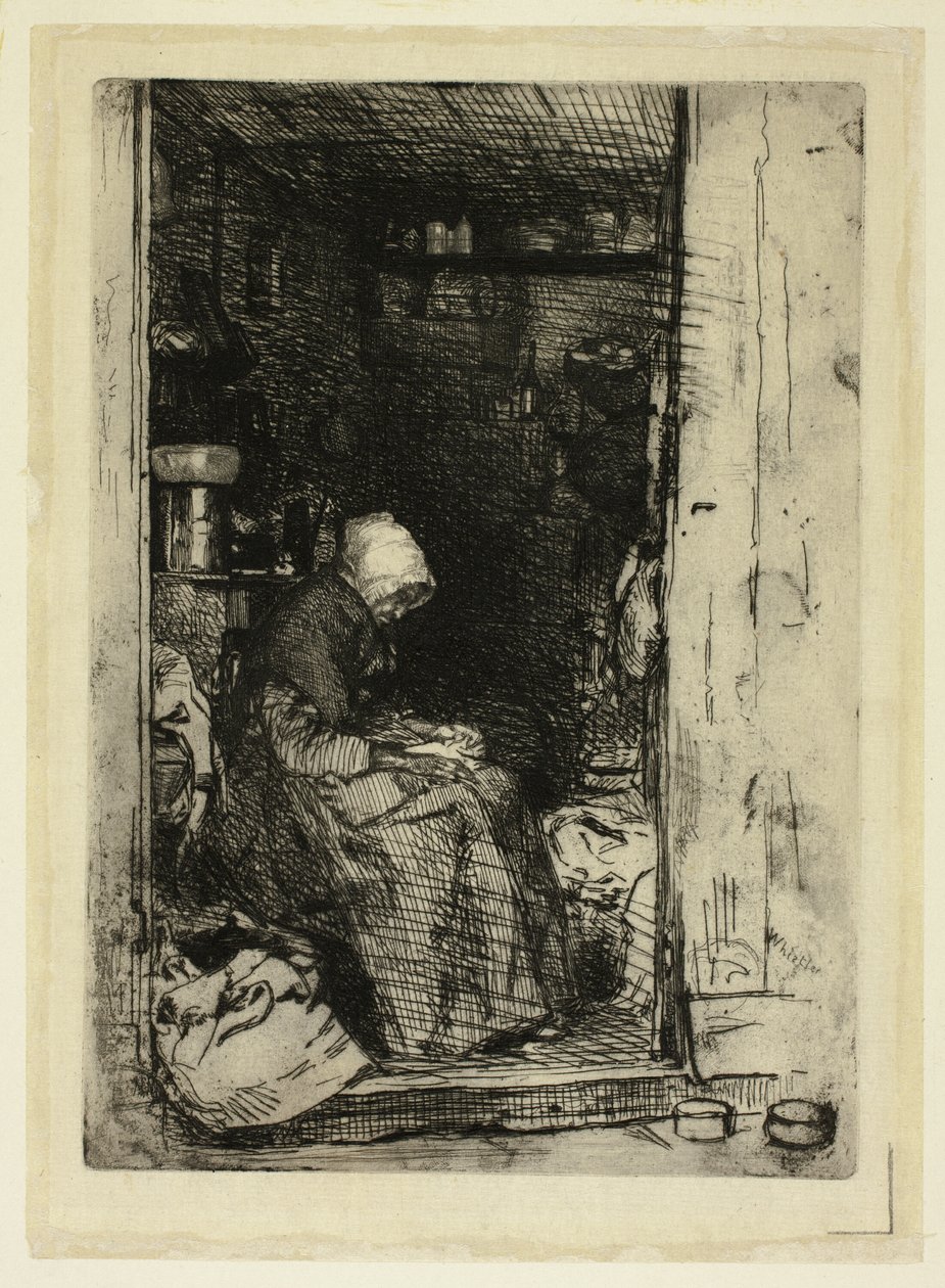 La Vieille aux Loques (De oude vrouw met lompen) door James Abbott McNeill Whistler