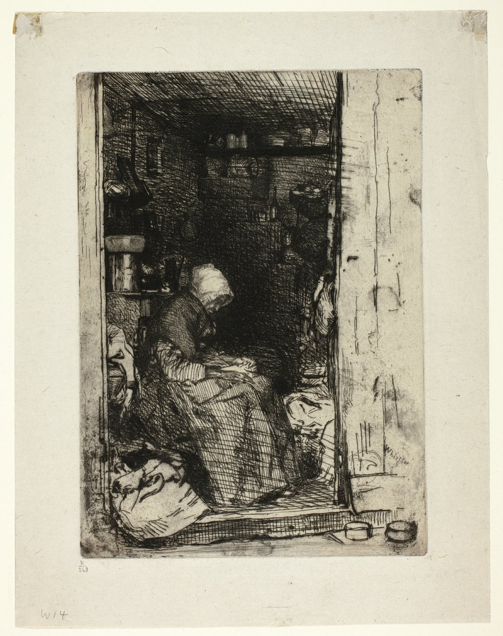 La Vieille aux Loques (De Oude Vrouw met Lappen) door James Abbott McNeill Whistler