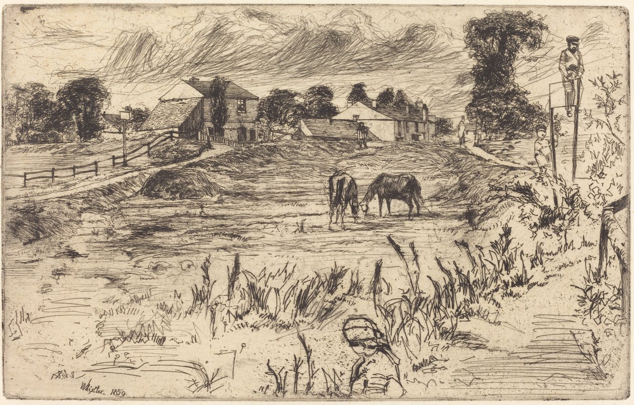 Landschap met het Paard door James Abbott McNeill Whistler