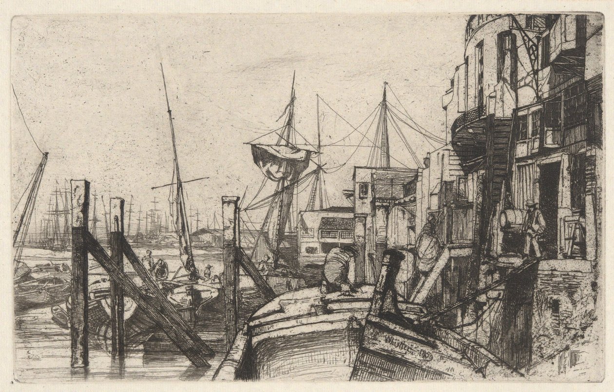 Limehouse, uit de Thames Set (Een serie van zestien etsen met taferelen aan de Theems en andere onderwerpen) door James McNeill Whistler