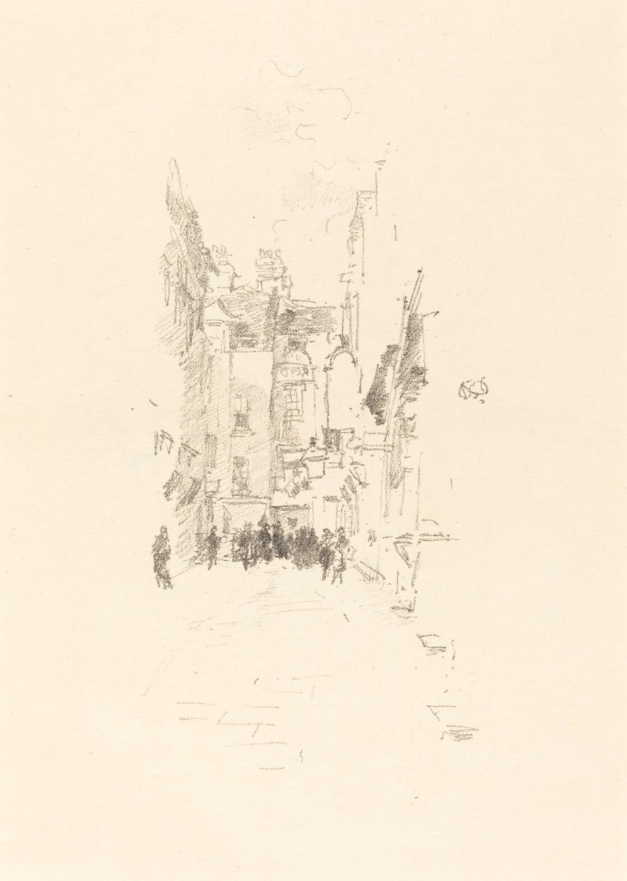 Kleine binnenplaats, Cloth Fair door James Abbott McNeill Whistler
