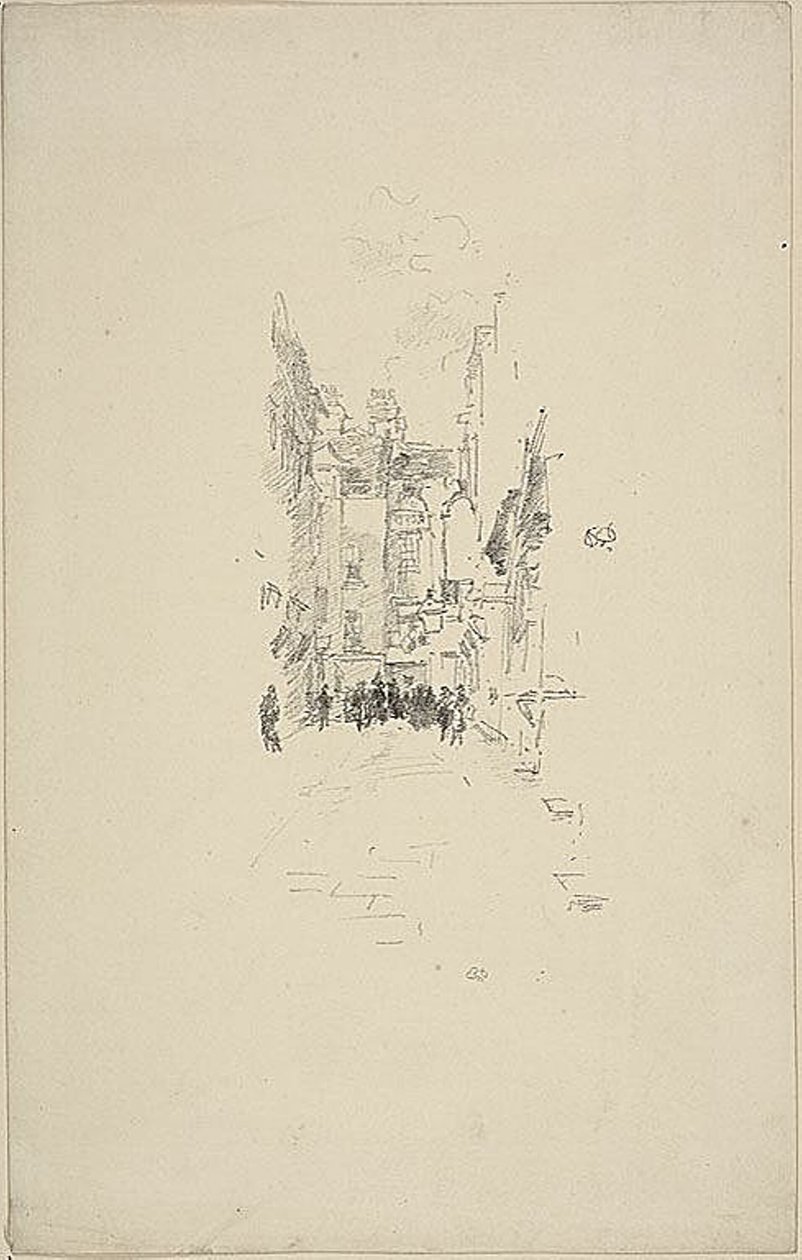 Kleine Hof, Cloth Fair door James Abbott McNeill Whistler