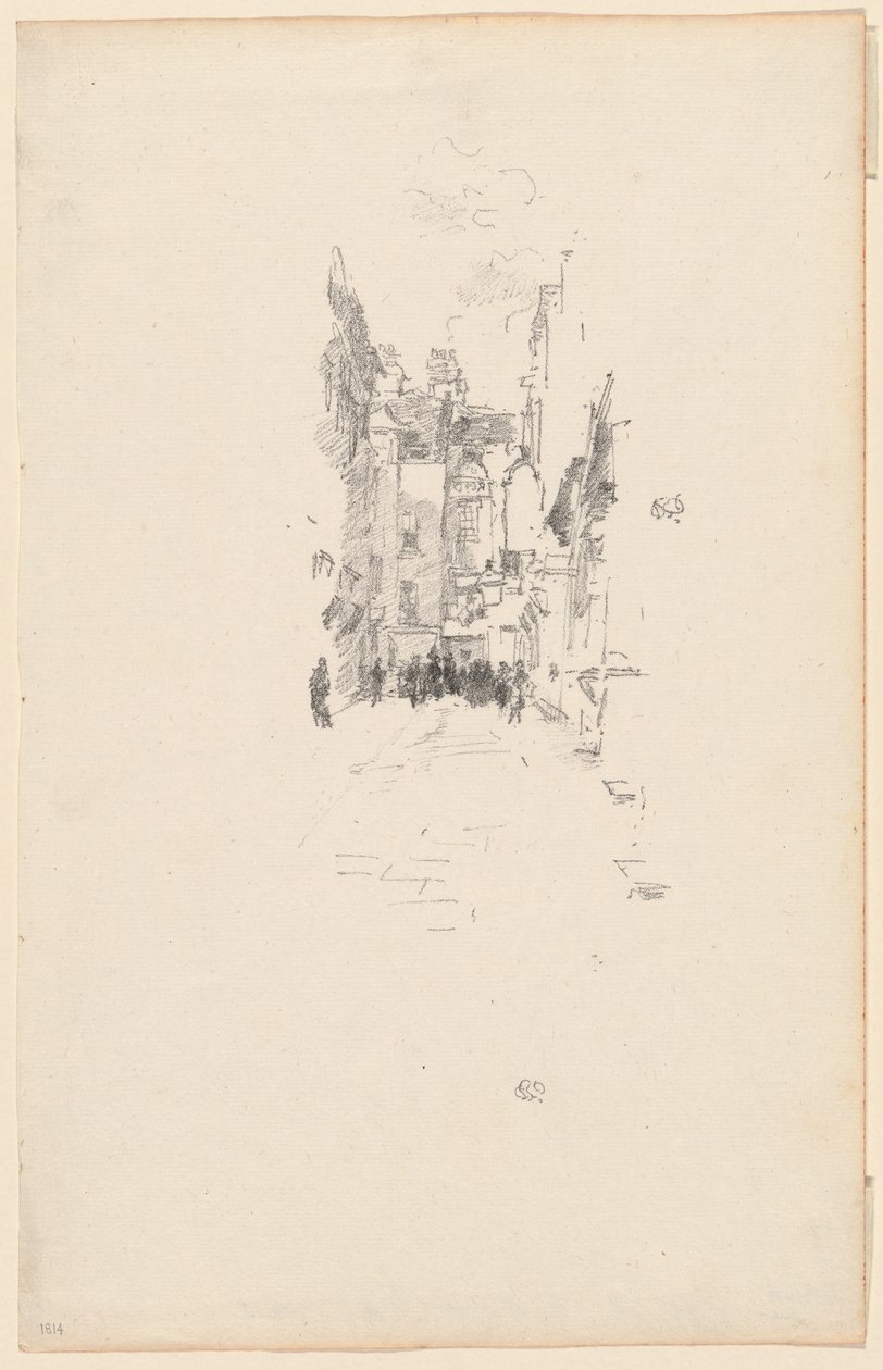 Kleine binnenplaats, Cloth Fair door James Abbott McNeill Whistler