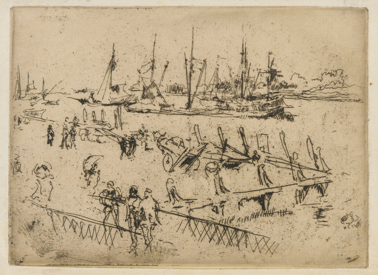 Klein Dordrecht door James Abbott McNeill Whistler