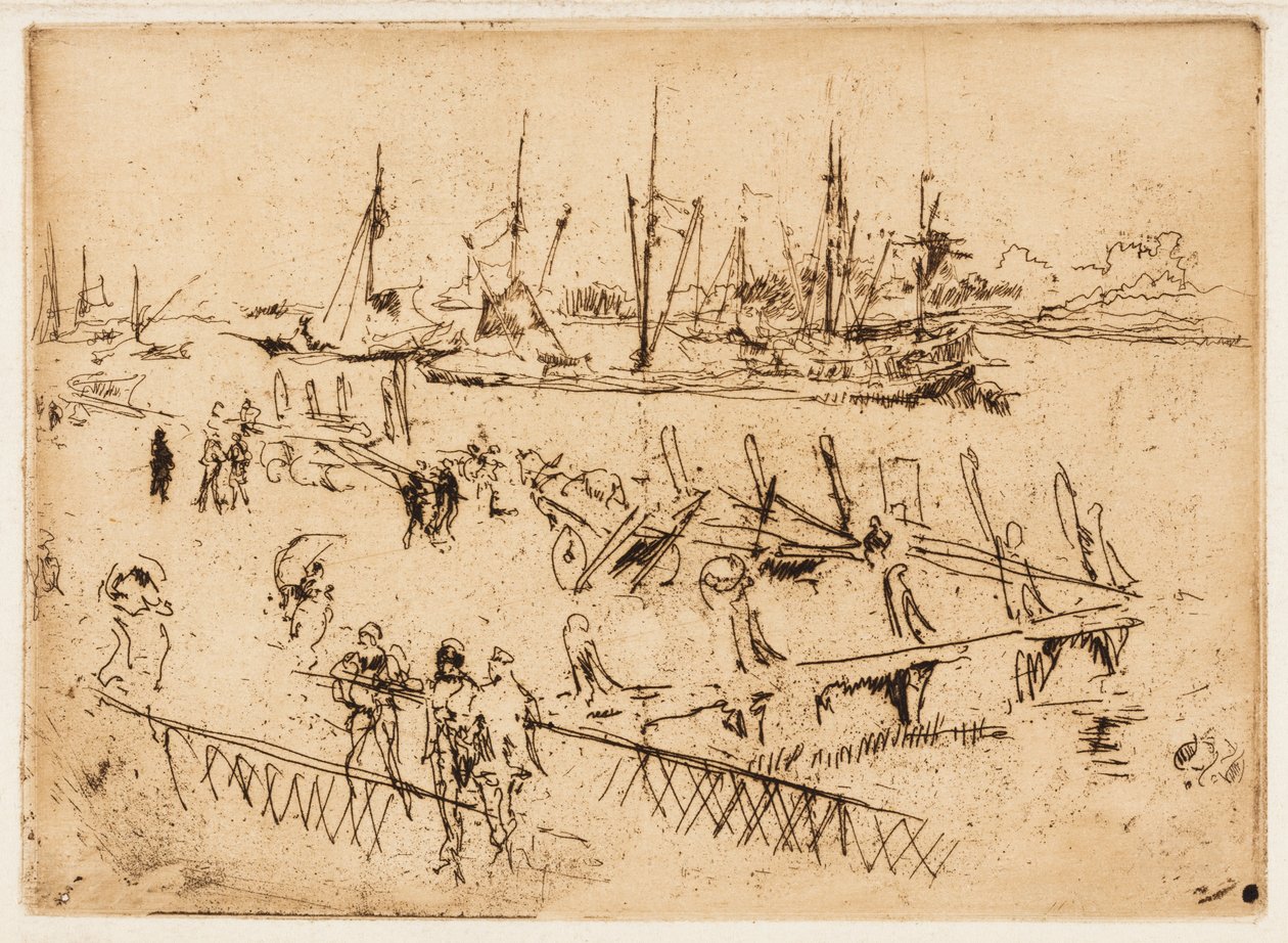 Klein Dordrecht door James Abbott McNeill Whistler