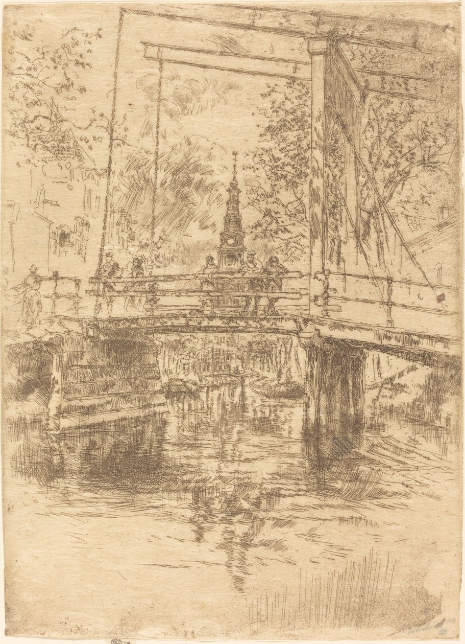 Kleine Ophaalbrug, Amsterdam door James Abbott McNeill Whistler